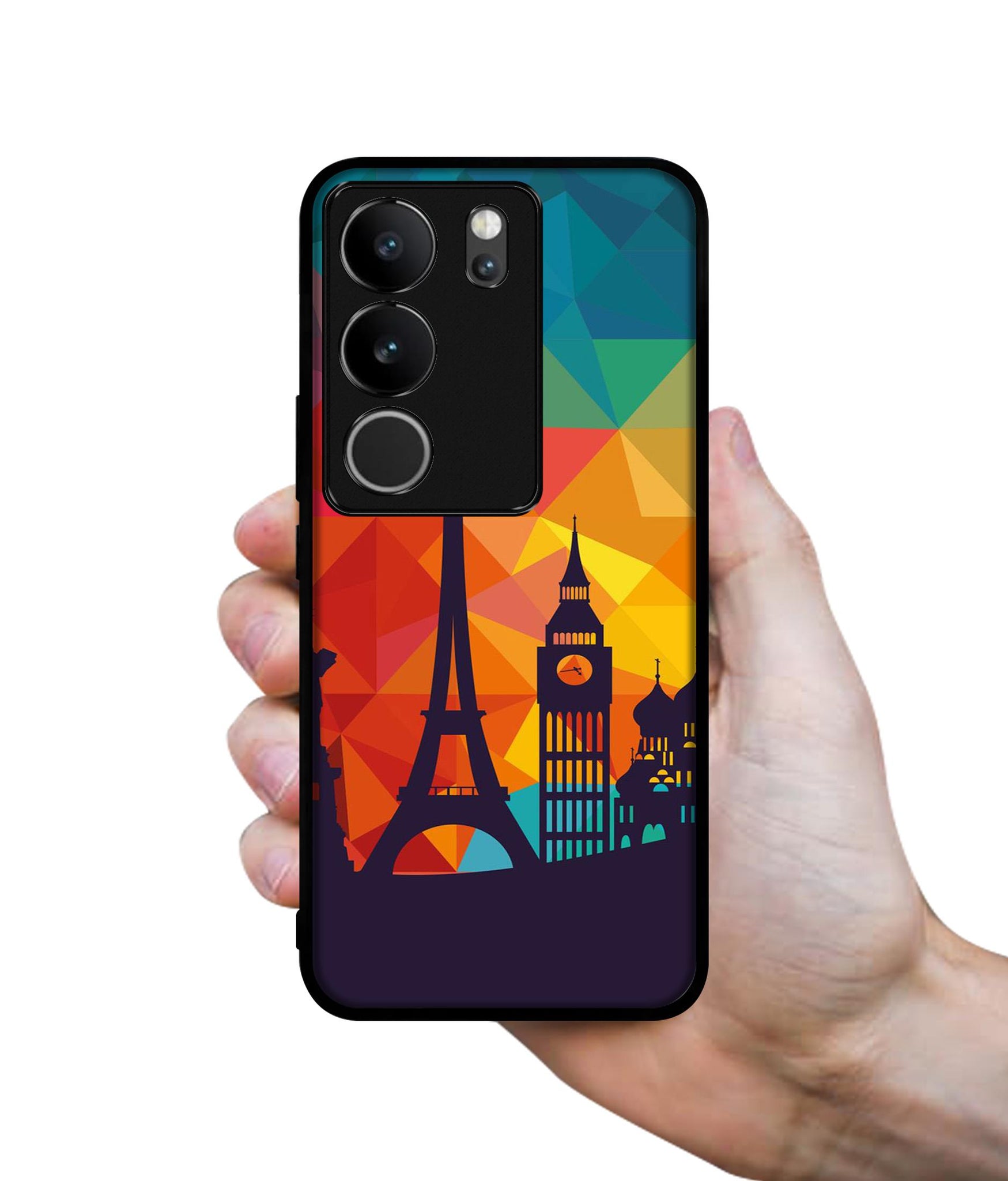 Colored Paris Designer 2D Printed Back Case Cover for Vivo V29 5G / V29 Pro 5G