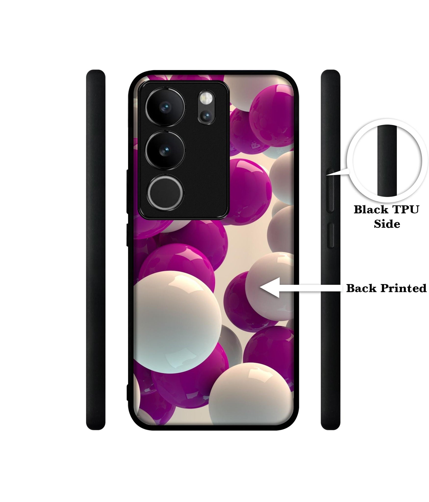 3D Balloons Designer 2D Printed Back Case Cover for Vivo V29 5G / V29 Pro 5G