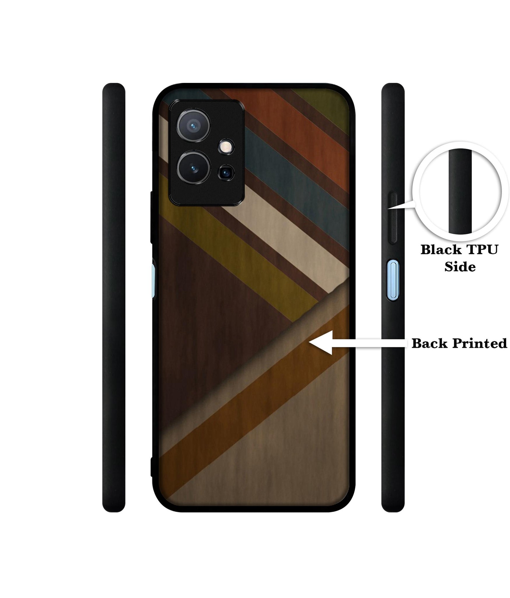 Colorful Wooden Pattern Designer 2D Printed Back Case Cover for Vivo Y75 5G / T1 5G / iQOO Z6 5G