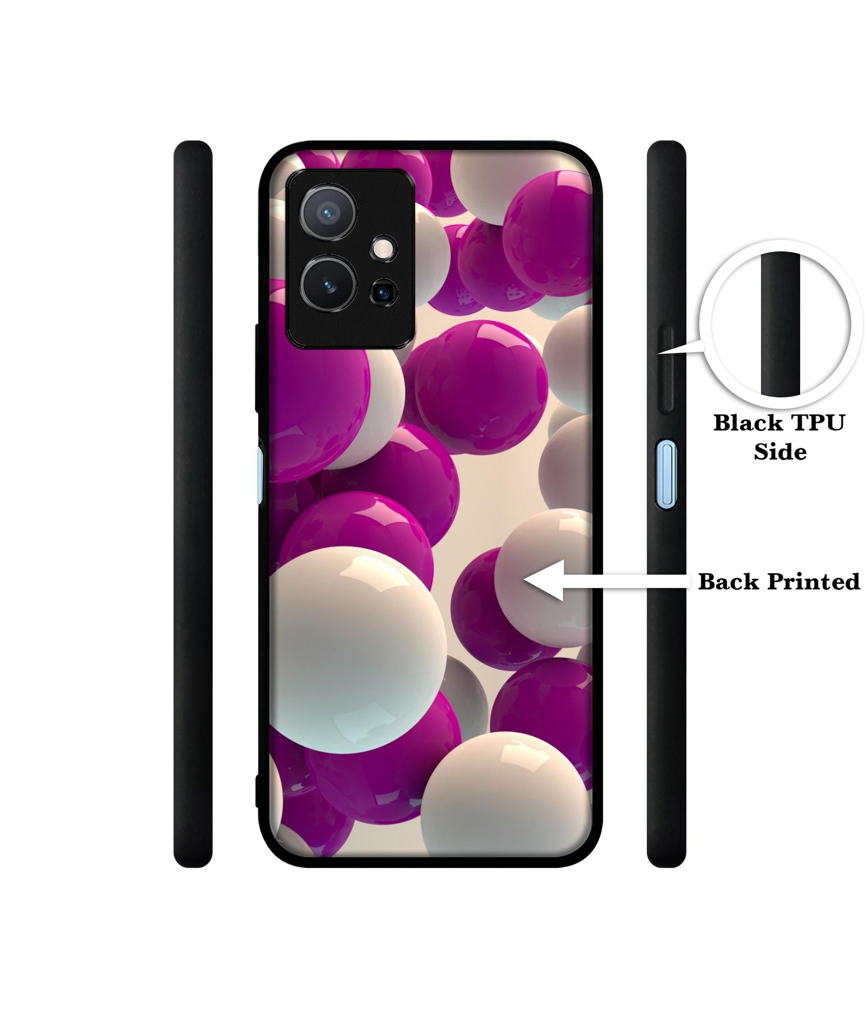 3D Balloons Designer 2D Printed Back Case Cover for Vivo Y75 5G / T1 5G / iQOO Z6 5G