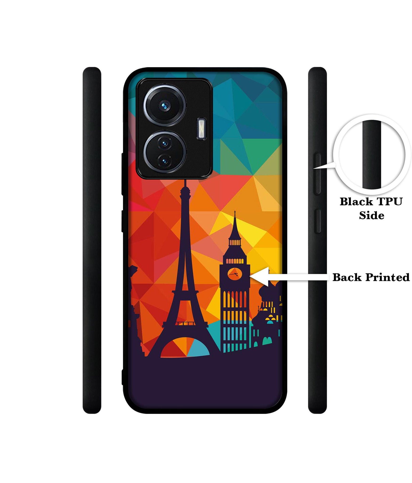 Colored Paris Designer 2D Printed Back Case Cover for Vivo Y55 4G / T1 44W 4G / iQOO Z6 44W 4G