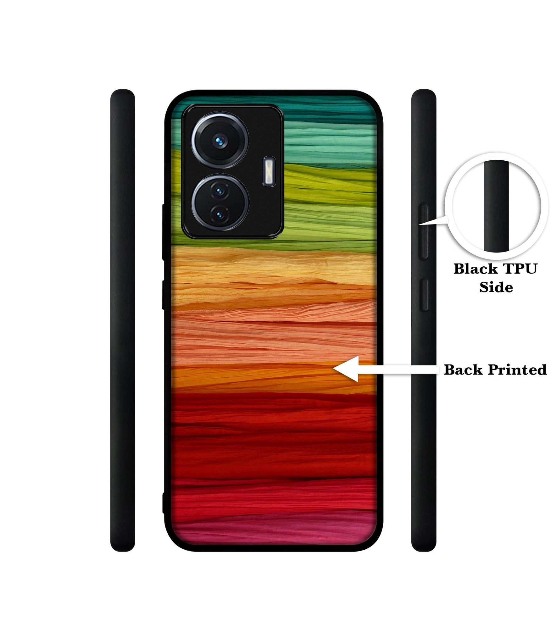 Colorful Thread Designer 2D Printed Back Case Cover for Vivo Y55 4G / T1 44W 4G / iQOO Z6 44W 4G