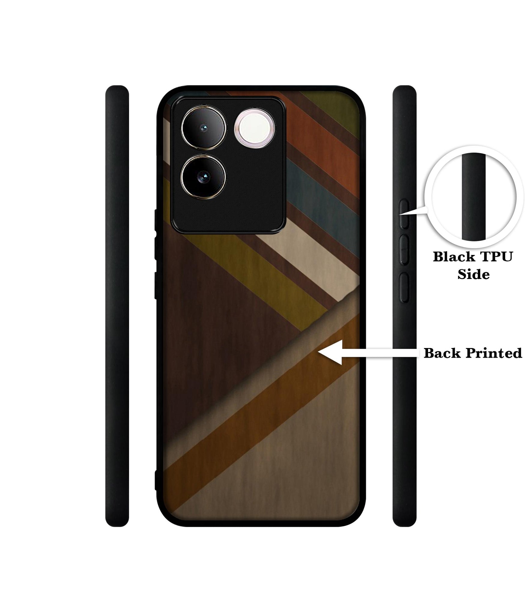 Colorful Wooden Pattern Designer 2D Printed Back Case Cover for iQOO Z7 Pro 5G / Vivo T2 Pro 5G / S17e 5G