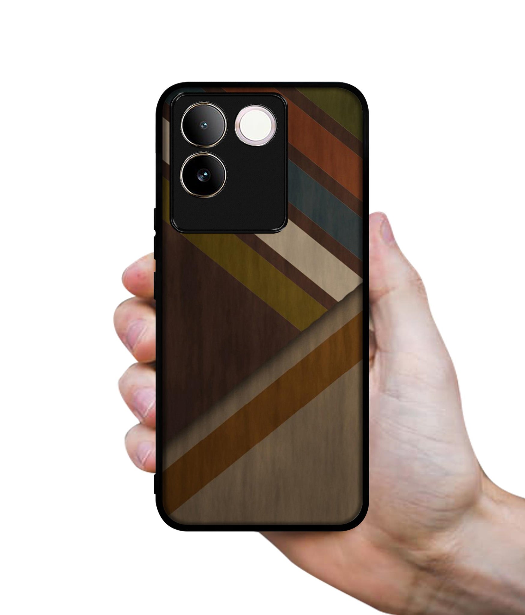 Colorful Wooden Pattern Designer 2D Printed Back Case Cover for iQOO Z7 Pro 5G / Vivo T2 Pro 5G / S17e 5G