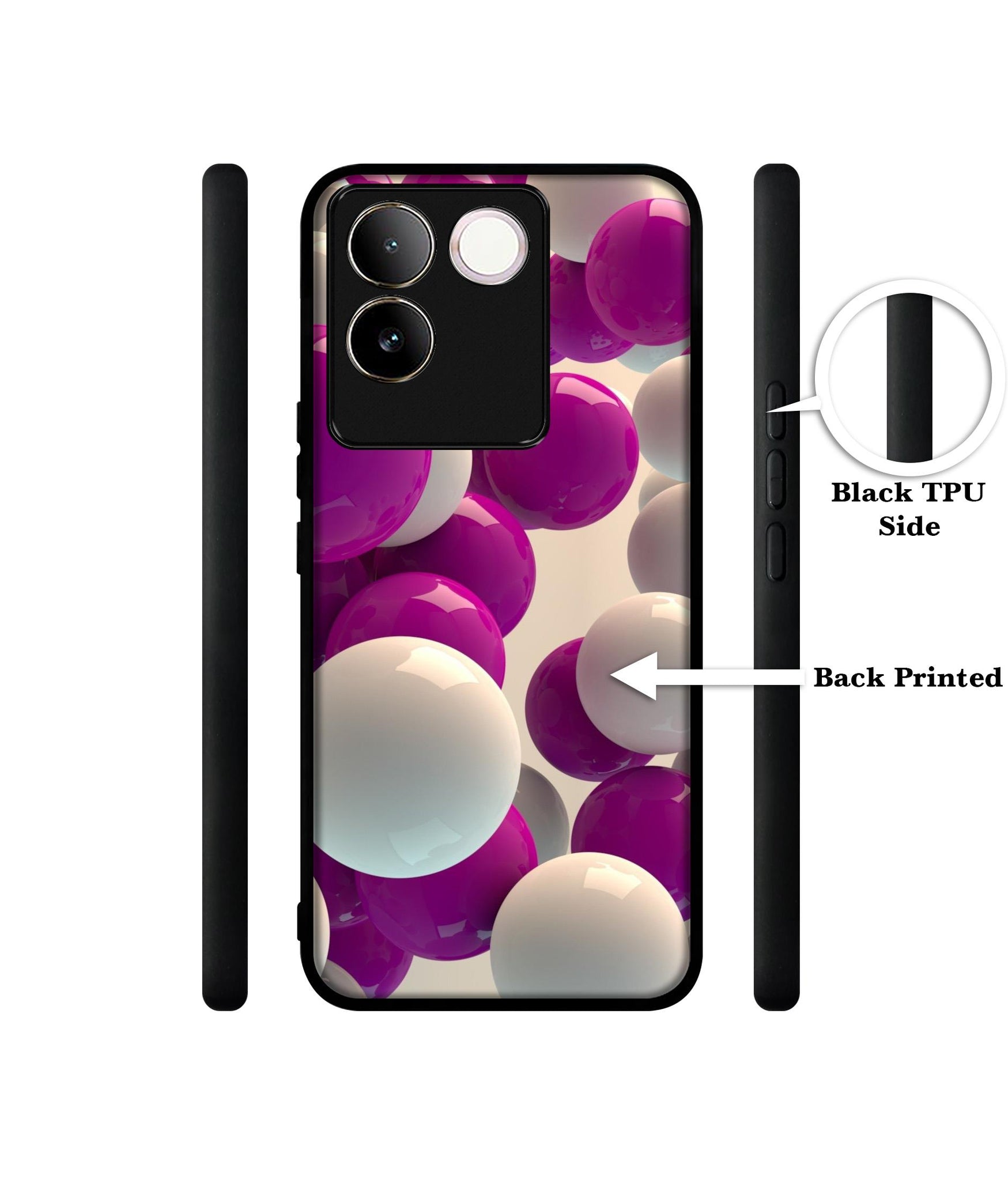 3D Balloons Designer 2D Printed Back Case Cover for iQOO Z7 Pro 5G / Vivo T2 Pro 5G / S17e 5G