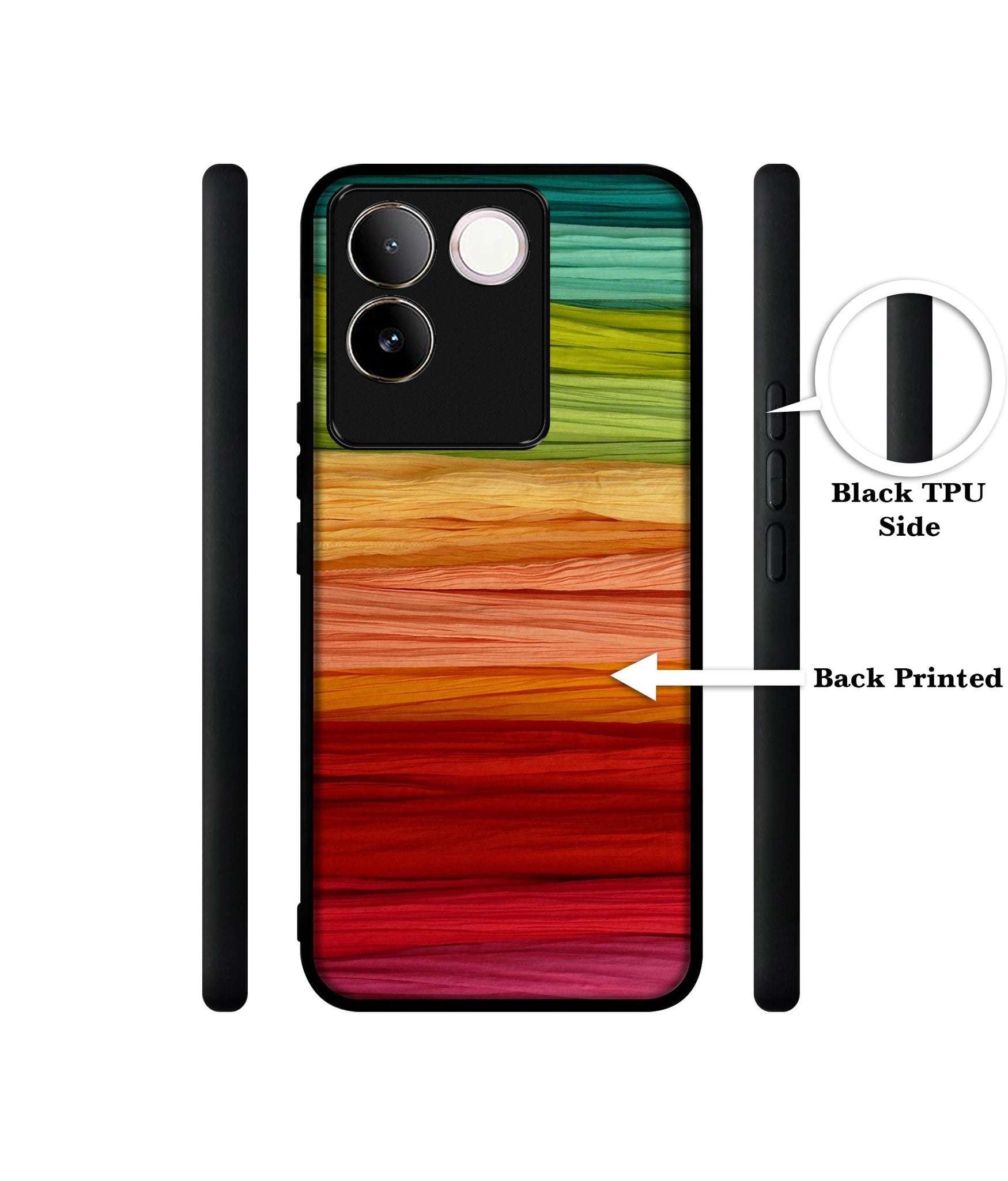 Colorful Thread Designer 2D Printed Back Case Cover for iQOO Z7 Pro 5G / Vivo T2 Pro 5G / S17e 5G