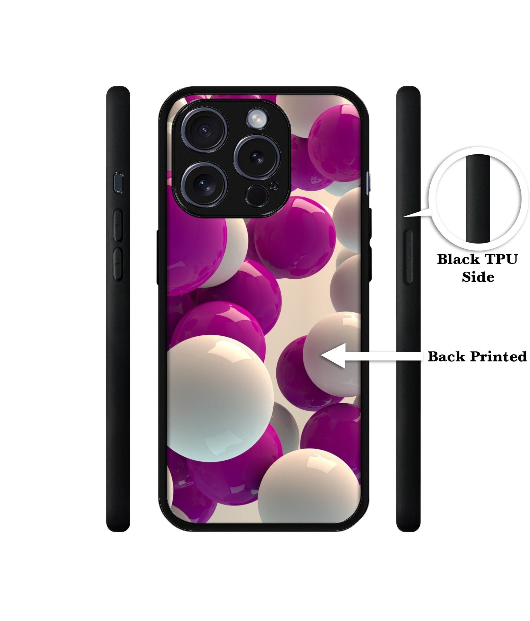 3D Balloons Designer 2D Printed Back Case Cover for Apple iPhone 15 Pro