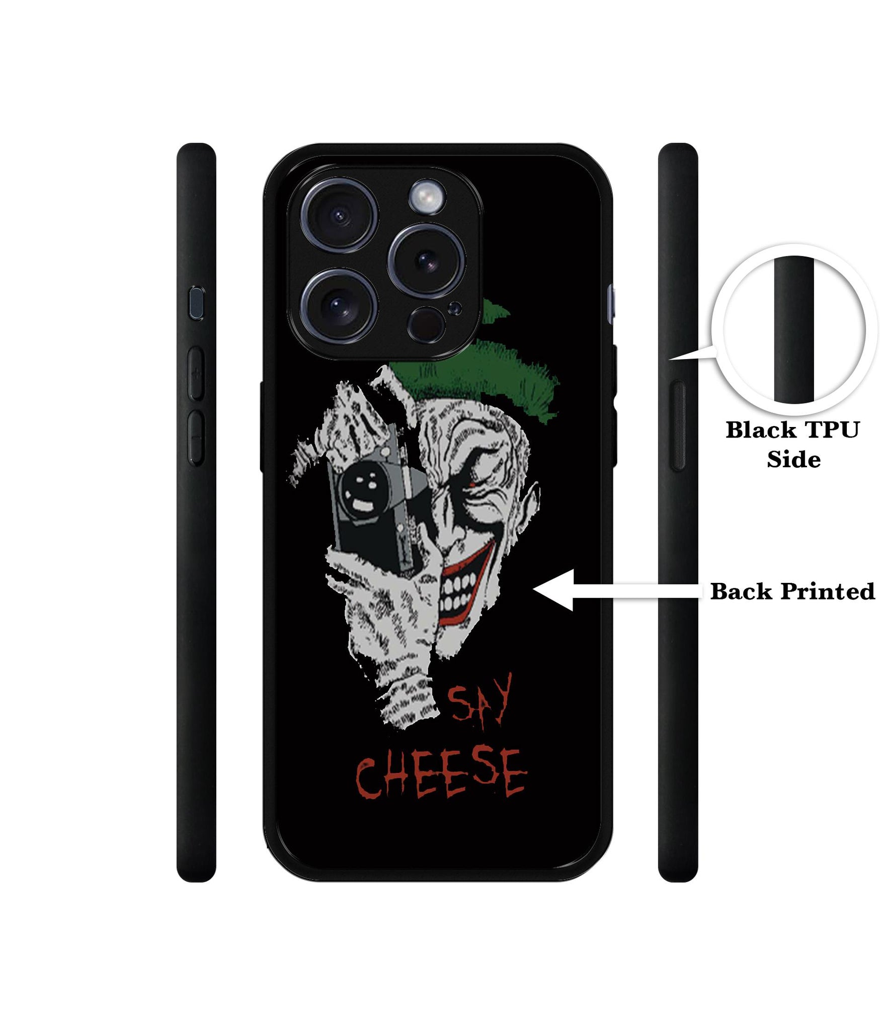 Joker Say Cheese Designer 2D Printed Back Case Cover for Apple iPhone 15 Pro