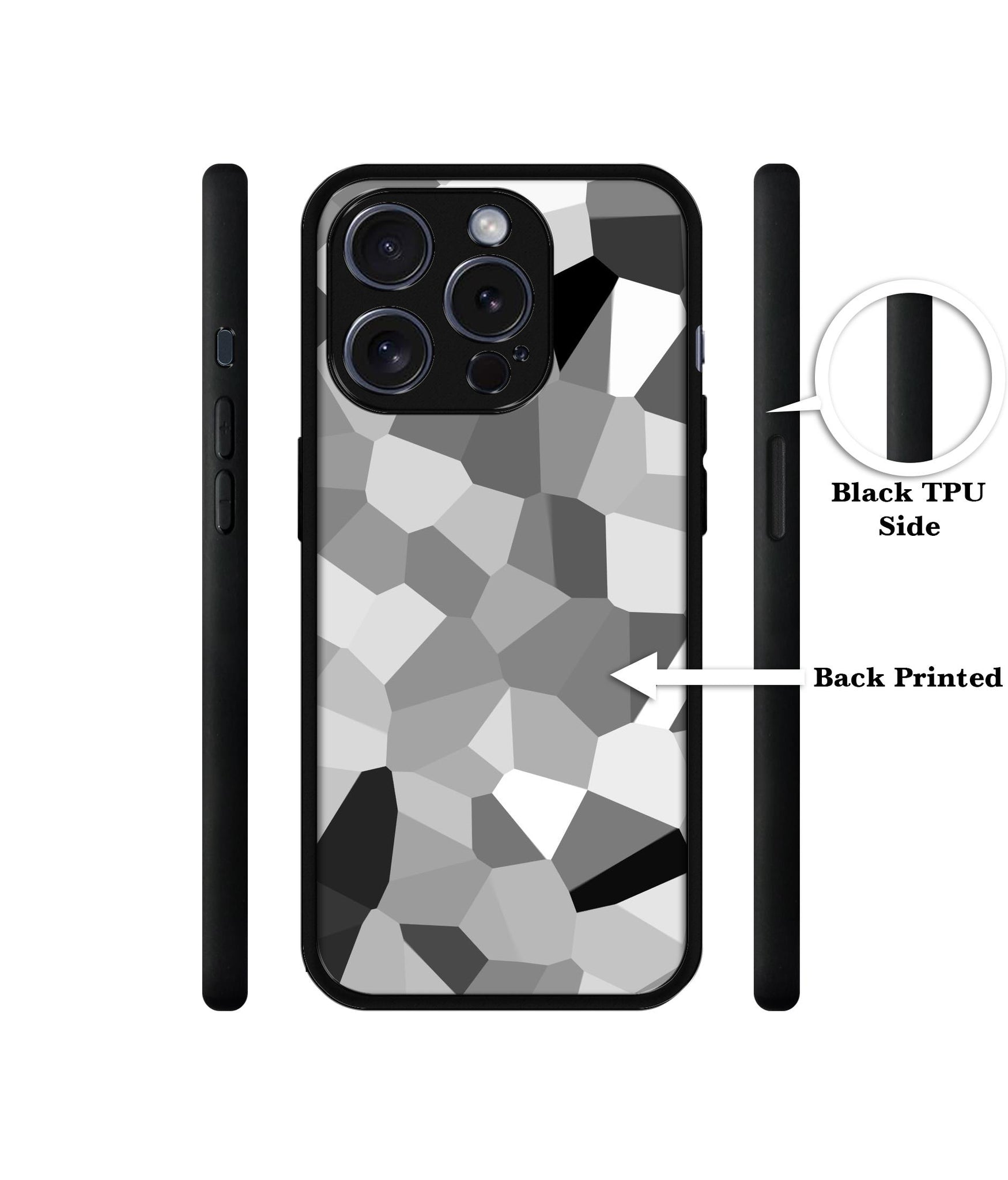 Black & White Mathematical Shape Designer 2D Printed Back Case Cover for Apple iPhone 15 Pro