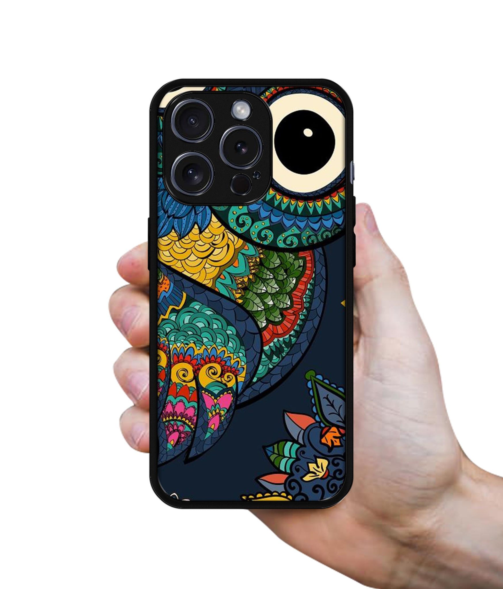 Owl Illustration Designer 2D Printed Back Case Cover for Apple iPhone 15 Pro