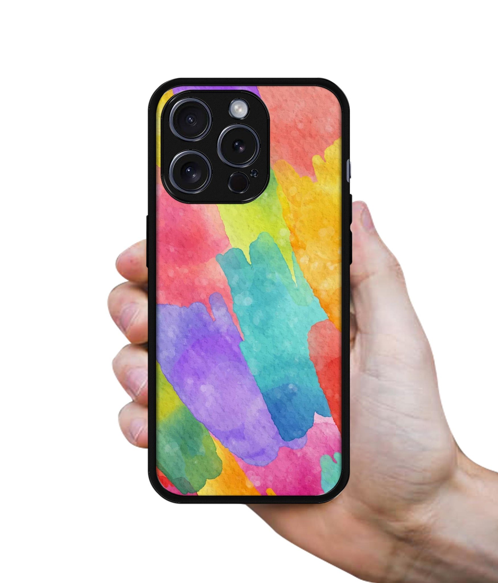 Water Paint Colorful Abstract Designer 2D Printed Back Case Cover for Apple iPhone 15 Pro