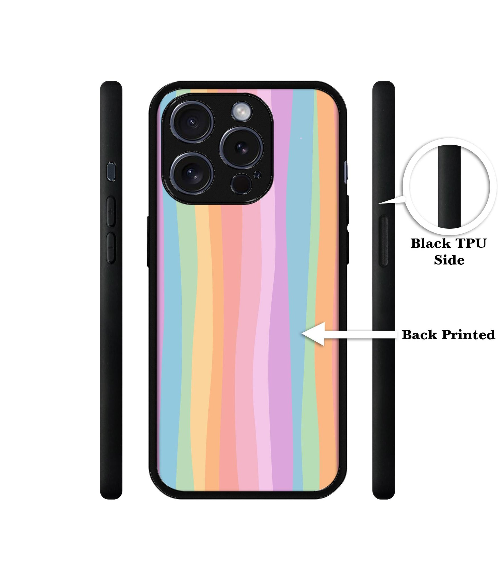 Cool Rainbow Designer 2D Printed Back Case Cover for Apple iPhone 15 Pro