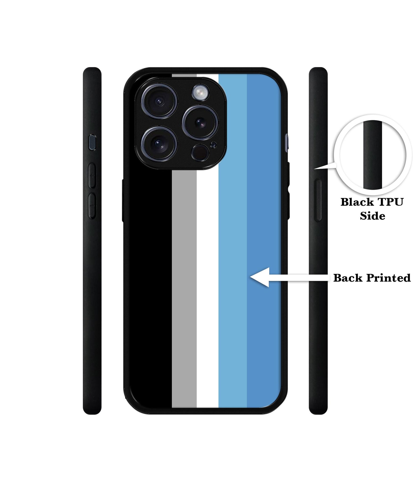 White and Blue Lines Designer 2D Printed Back Case Cover for Apple iPhone 15 Pro