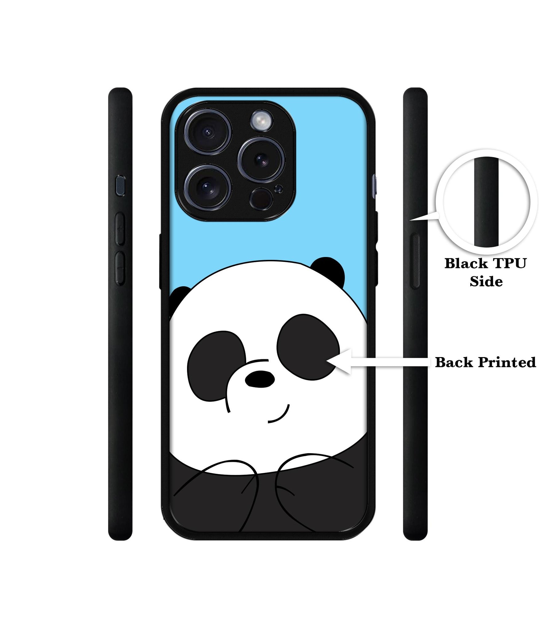 Cute Panda Designer 2D Printed Back Case Cover for Apple iPhone 15 Pro