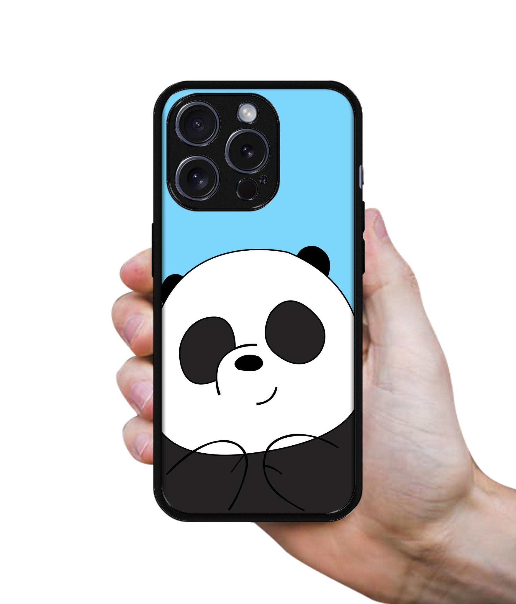 Cute Panda Designer 2D Printed Back Case Cover for Apple iPhone 15 Pro