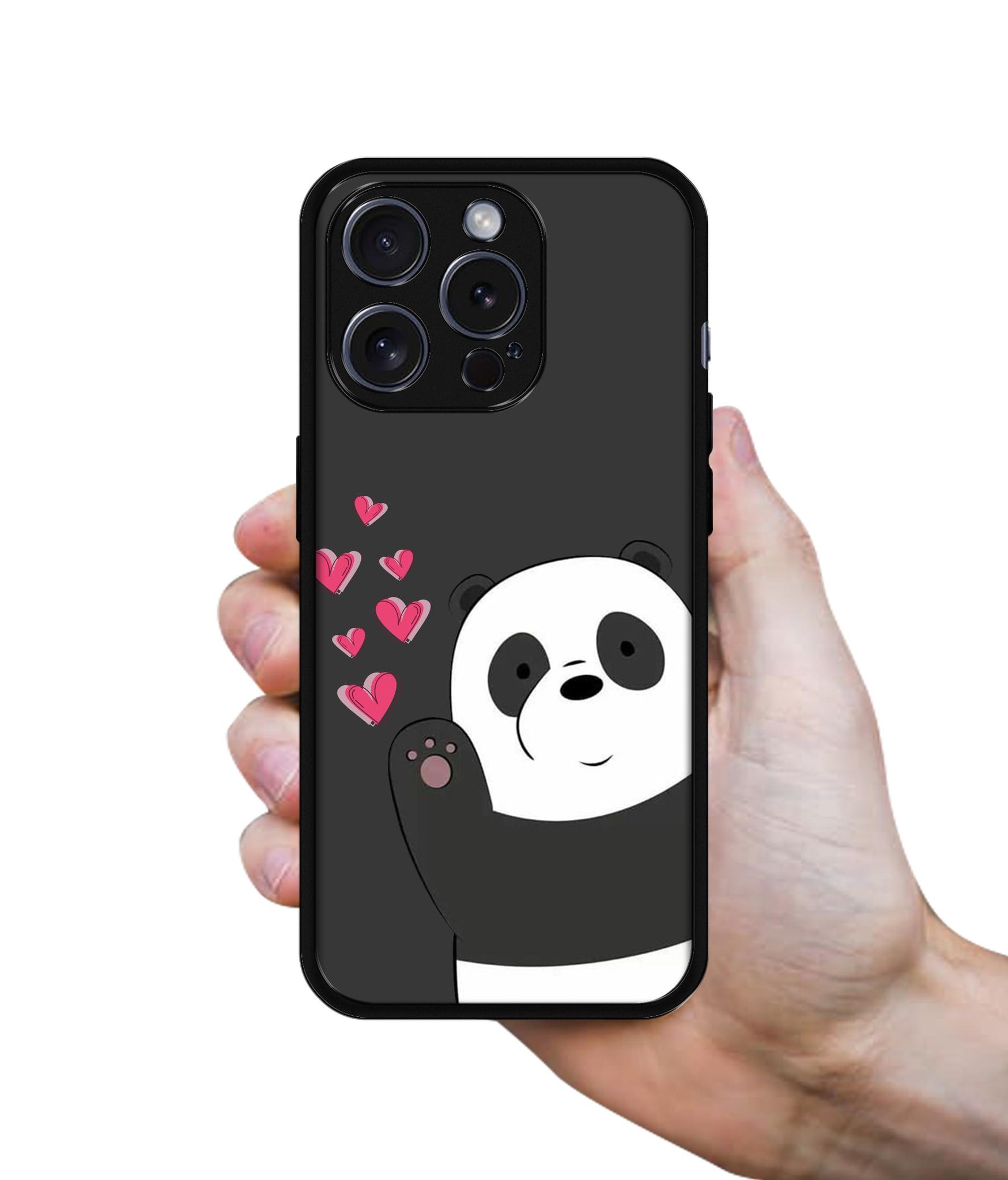 Love Panda Designer 2D Printed Back Case Cover for Apple iPhone 15 Pro