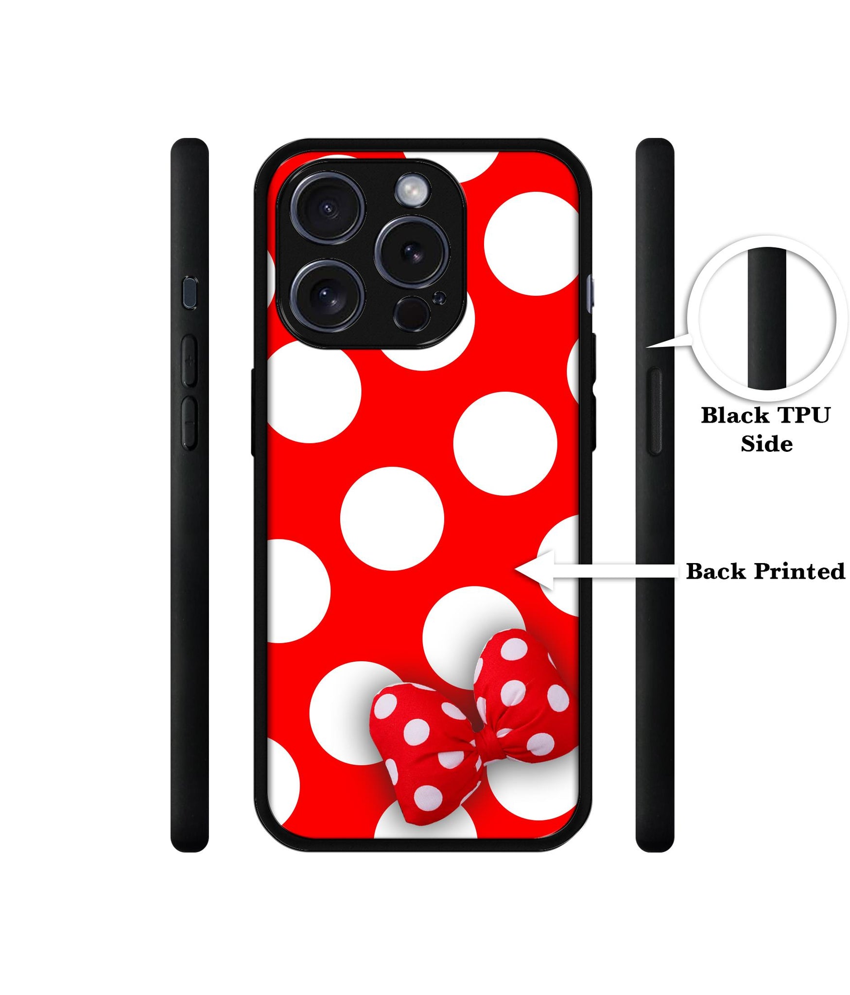 Red Polka Dots Designer 2D Printed Back Case Cover for Apple iPhone 15 Pro