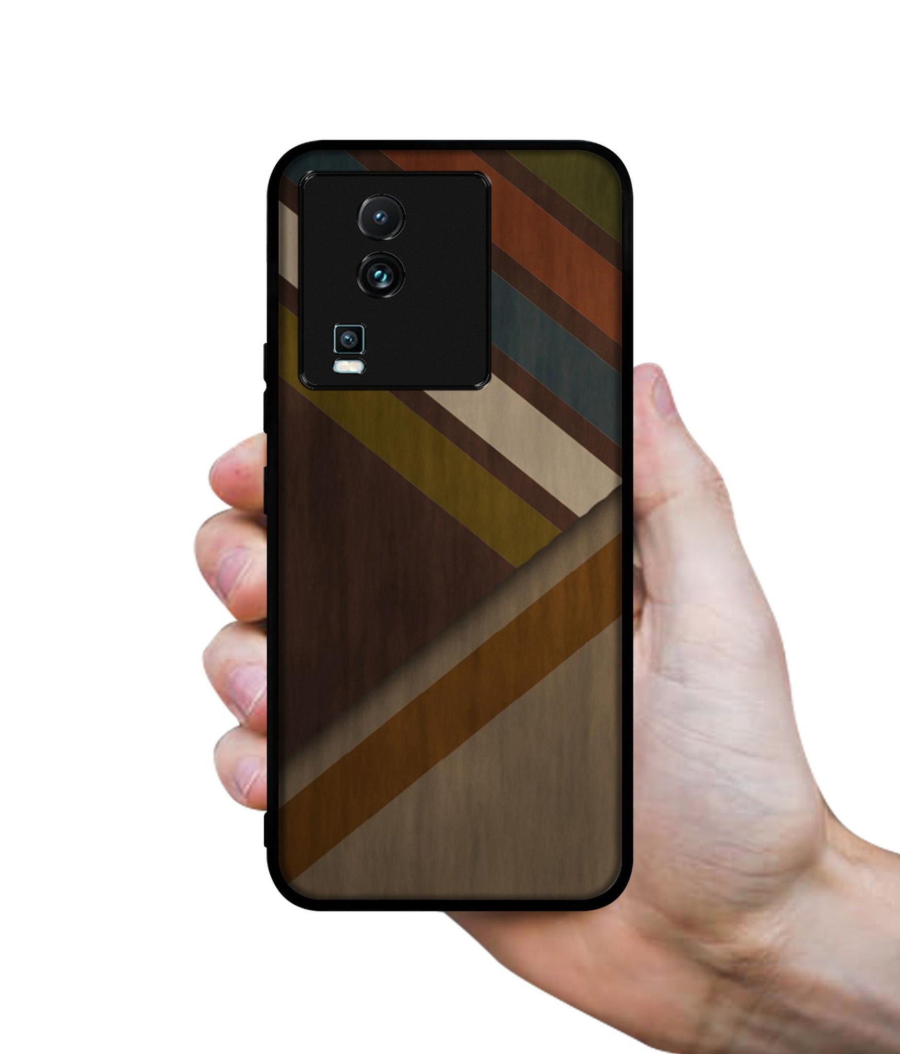 Colorful Wooden Pattern Designer 2D Printed Back Case Cover for iQOO Neo 7 5G / Neo 7 Pro 5G