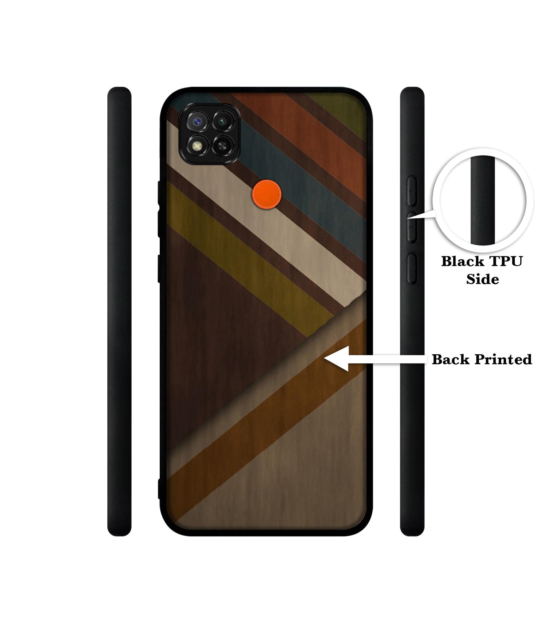 Colorful Wooden Pattern Designer 2D Printed Back Case Cover for Mi Redmi 9 / 9C / 9 Activ / Poco C31 / C3