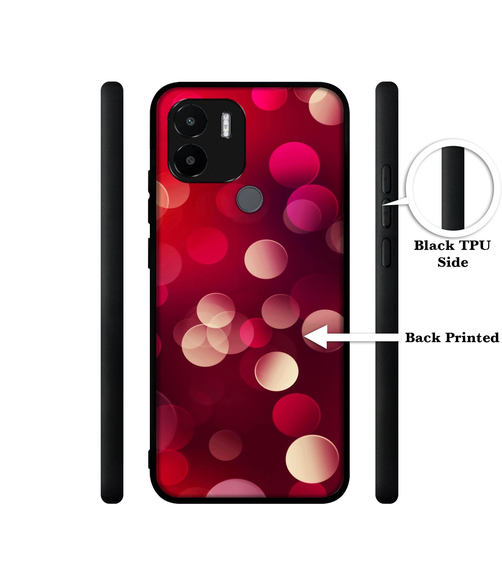 3D Circles Designer 2D Printed Back Case Cover for Mi Redmi A1 Plus 4G / A2 Plus 4G / Poco C50 4G / C51 4G