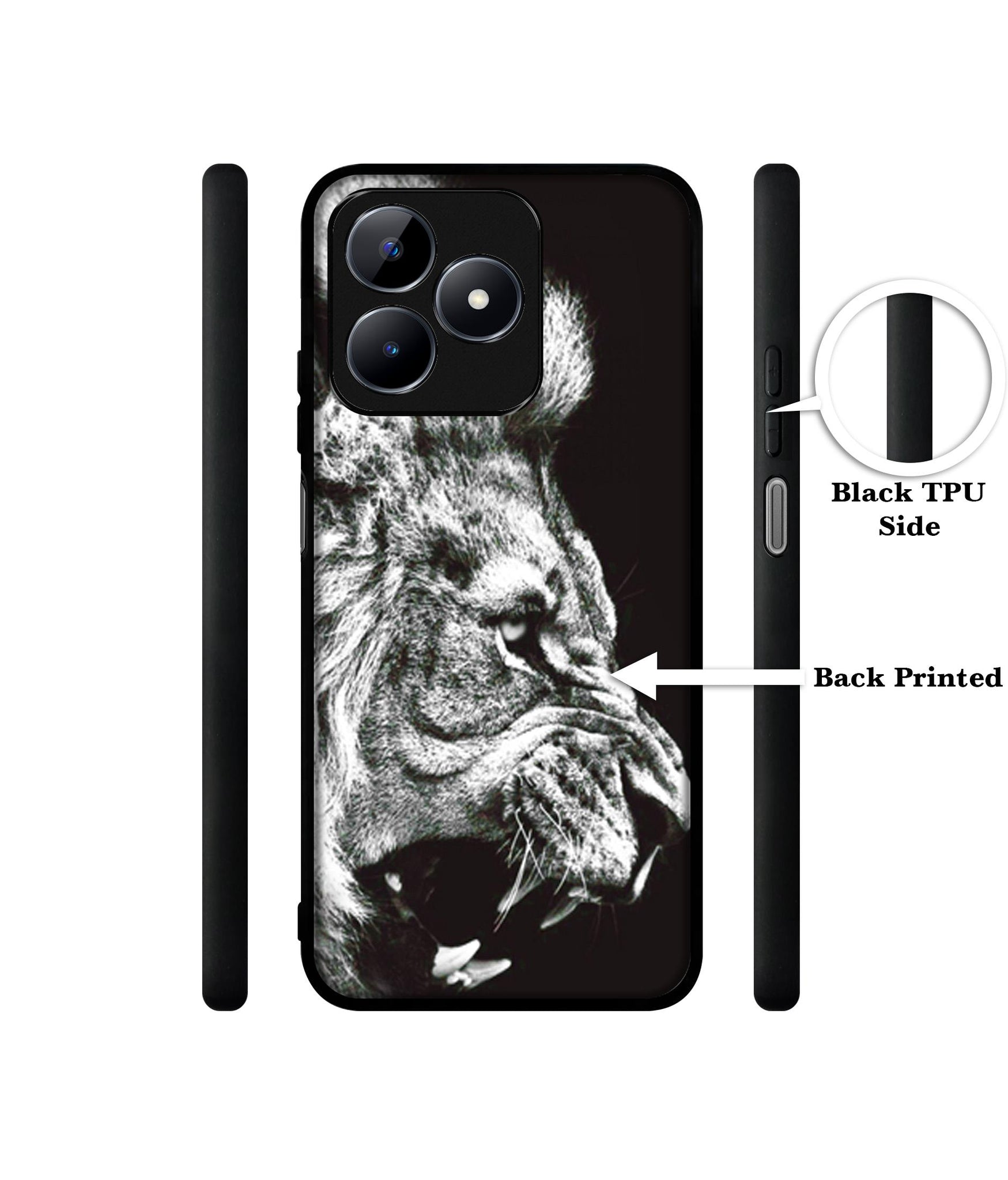 Angry Lion Designer 2D Printed Back Case Cover for Realme C53 4G / C51 4G / Narzo N53 4G