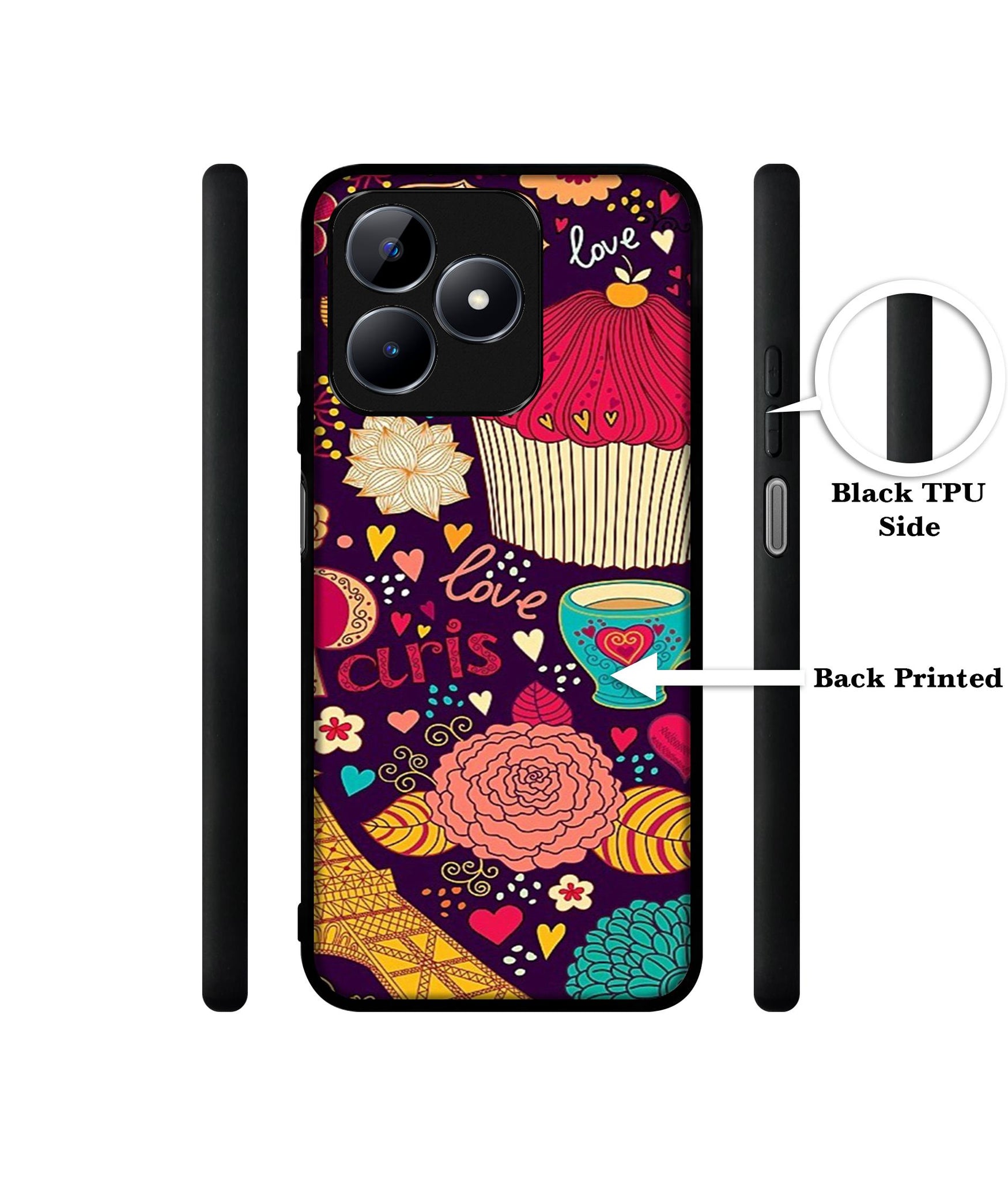Paris Flower Love Designer 2D Printed Back Case Cover for Realme C53 4G / C51 4G / Narzo N53 4G