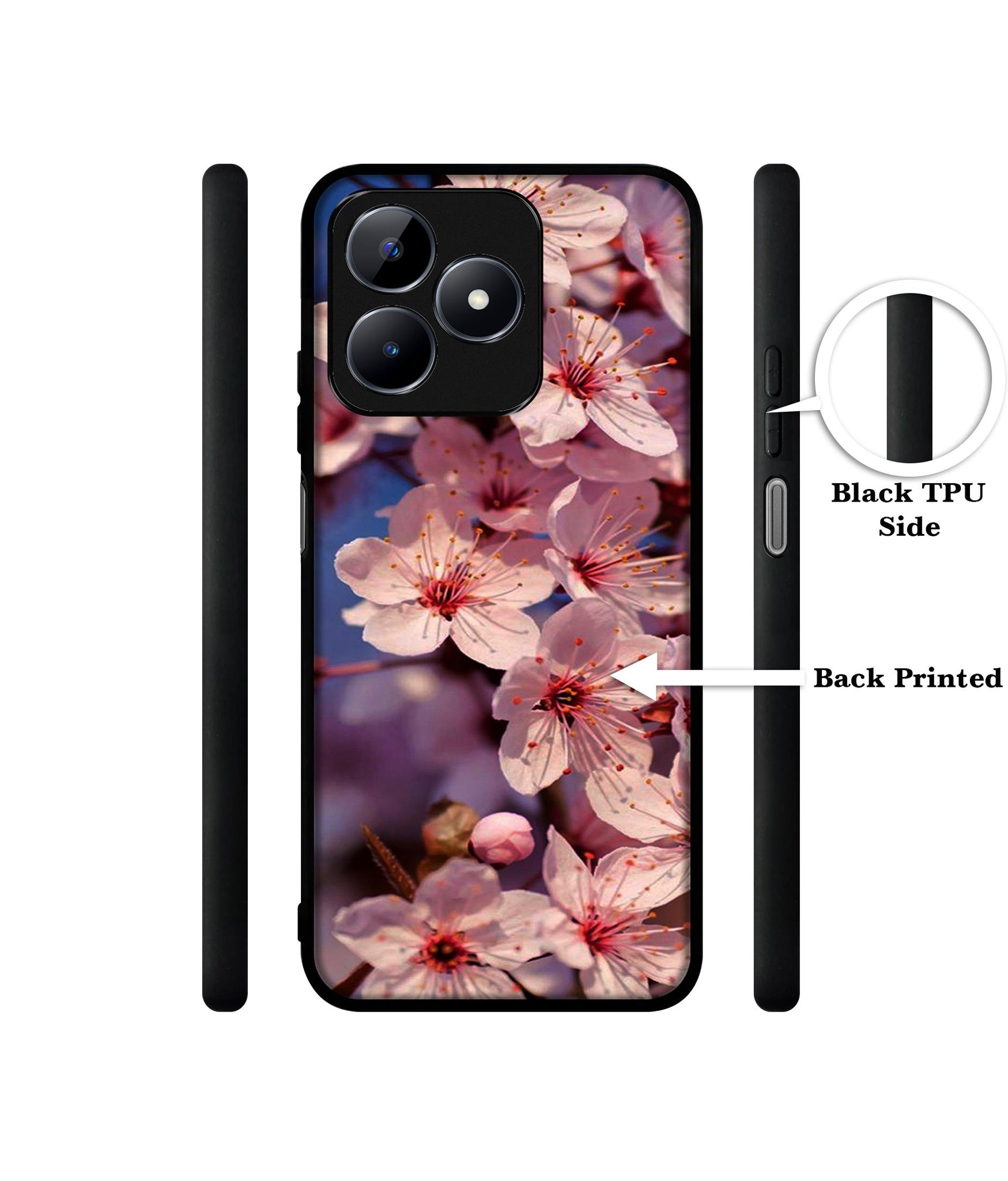 Pink Flowers Pattern Designer 2D Printed Back Case Cover for Realme C53 4G / C51 4G / Narzo N53 4G