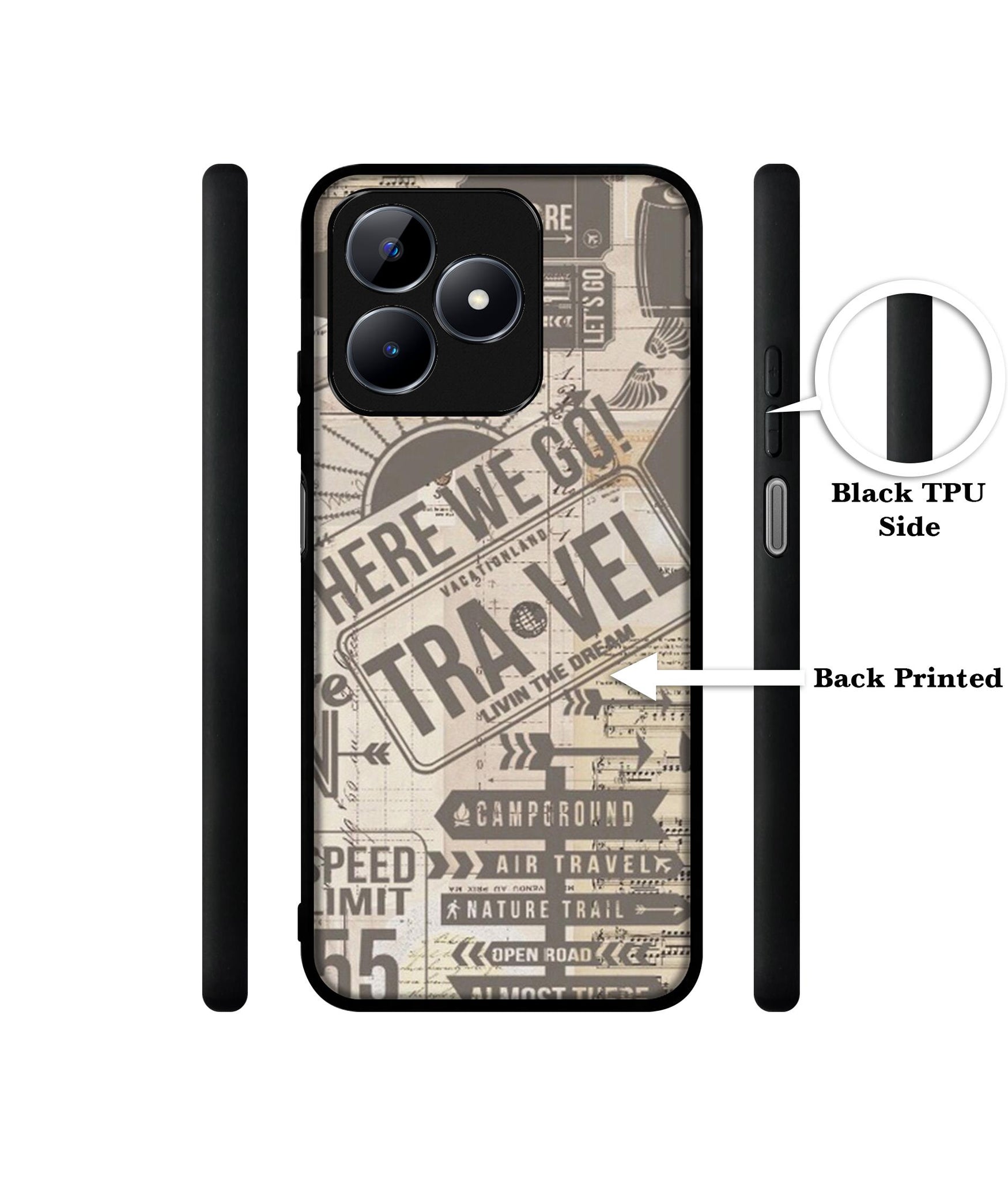 Travel Designer 2D Printed Back Case Cover for Realme C53 4G / C51 4G / Narzo N53 4G