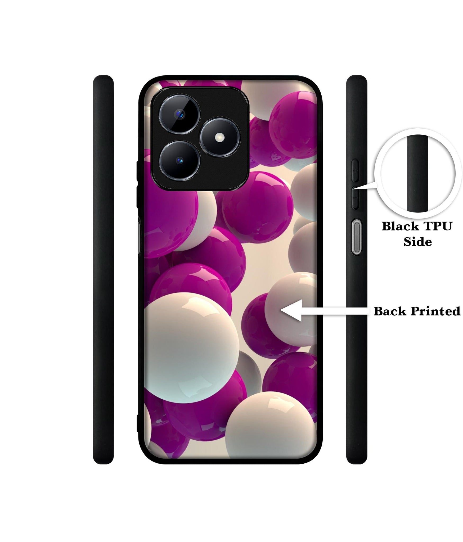 3D Balloons Designer 2D Printed Back Case Cover for Realme C53 4G / C51 4G / Narzo N53 4G