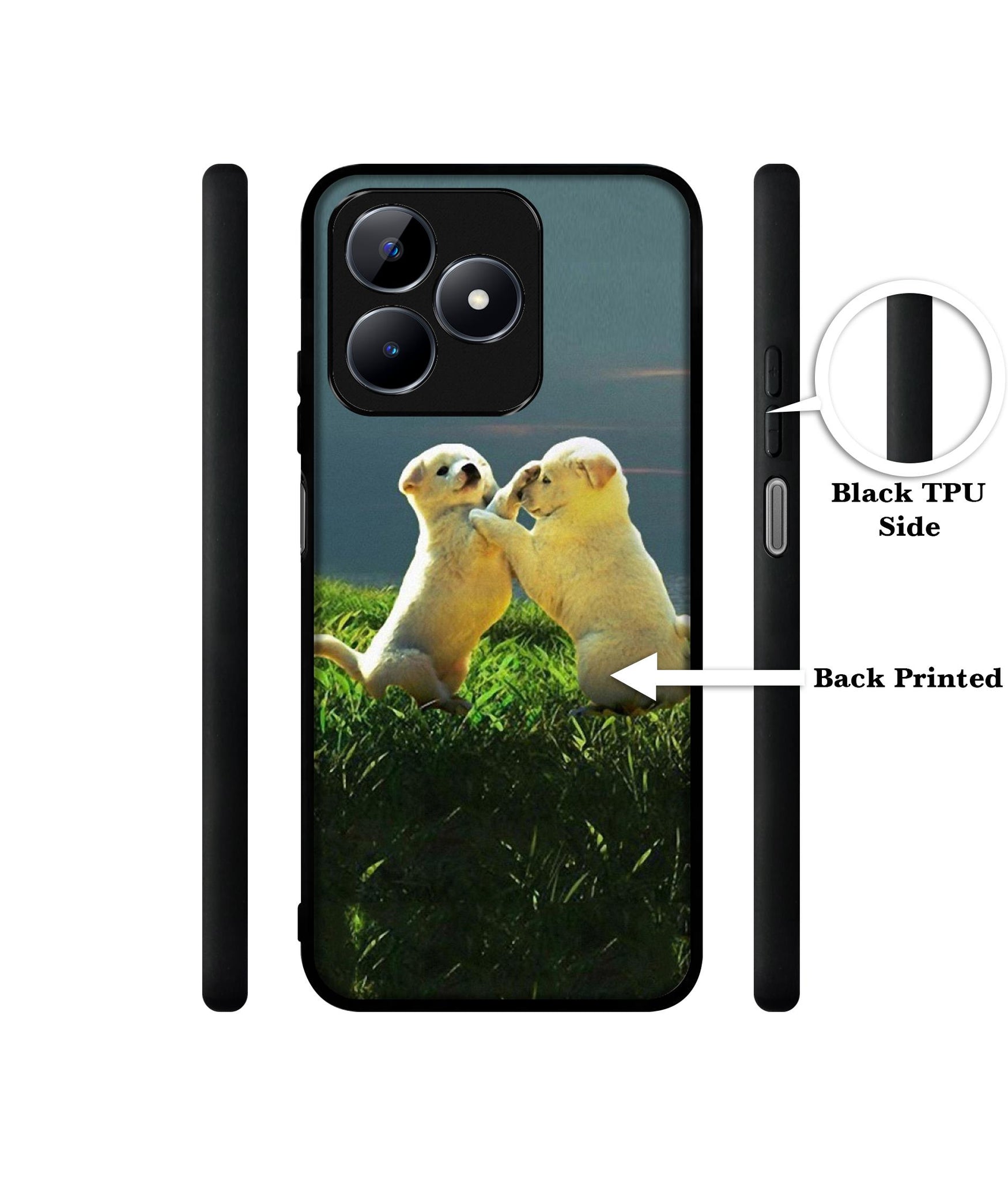 Puppy Couple Sunset Designer 2D Printed Back Case Cover for Realme C53 4G / C51 4G / Narzo N53 4G