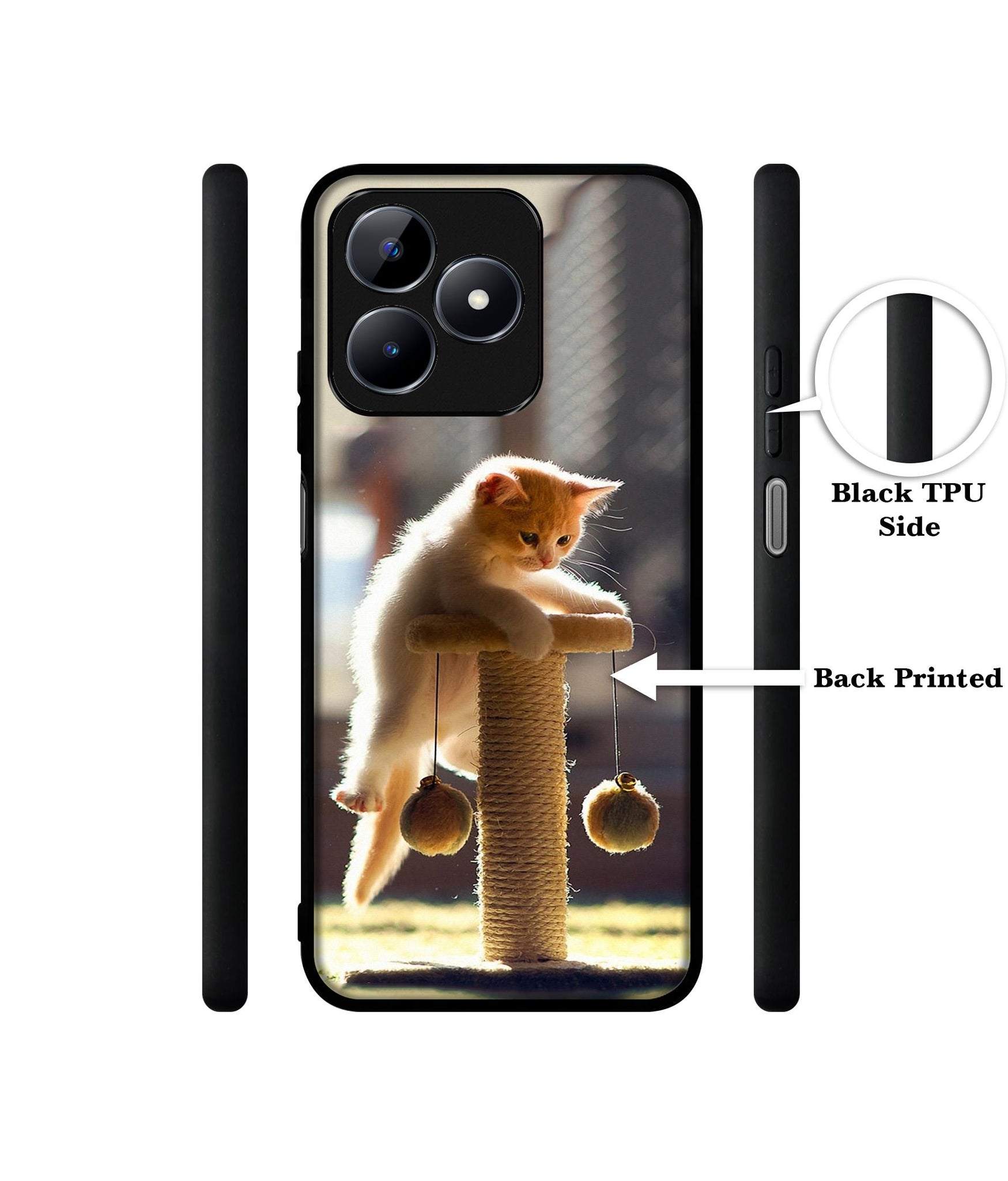 Cat Climbing Designer 2D Printed Back Case Cover for Realme C53 4G / C51 4G / Narzo N53 4G