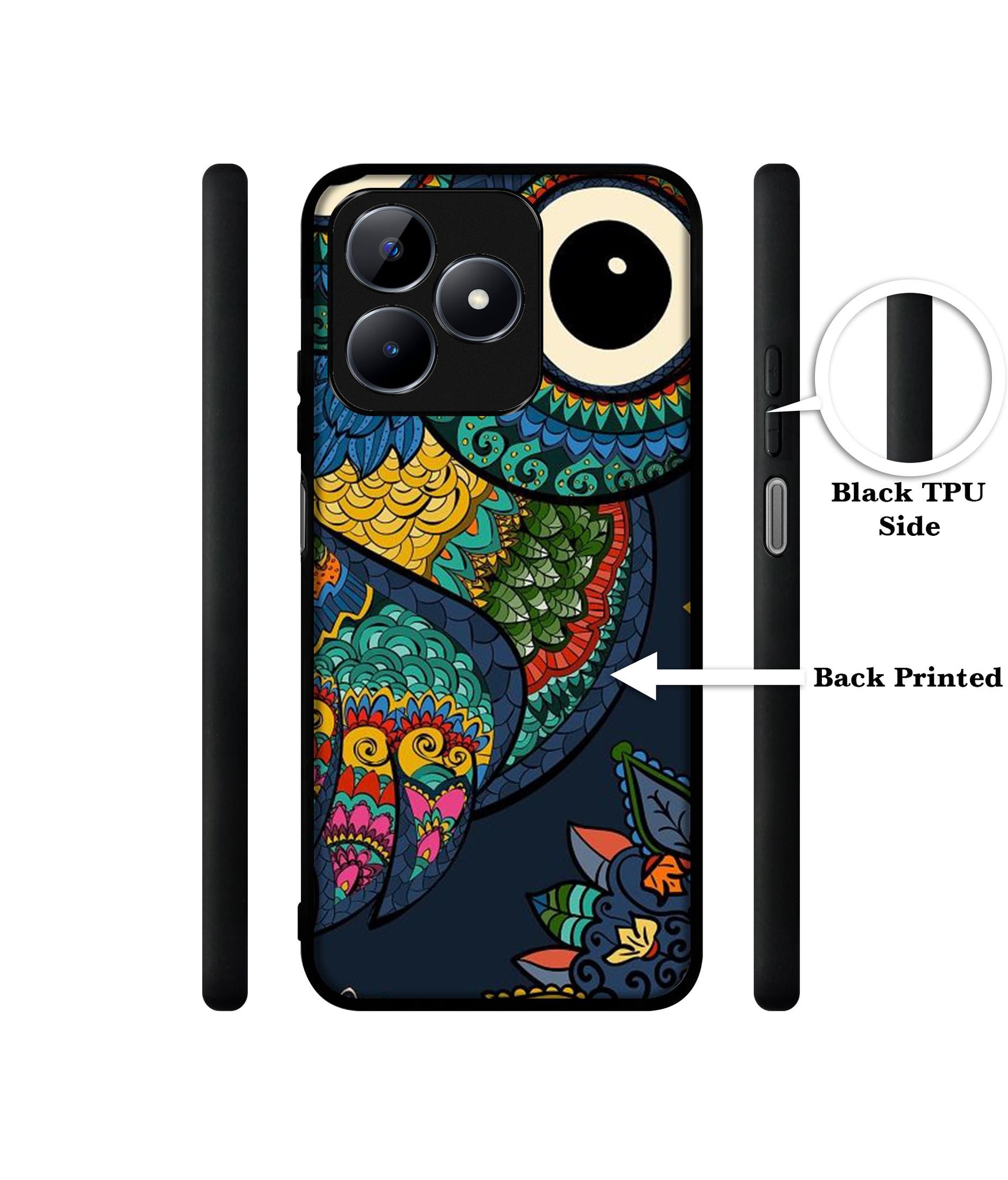 Owl Illustration Designer 2D Printed Back Case Cover for Realme C53 4G / C51 4G / Narzo N53 4G