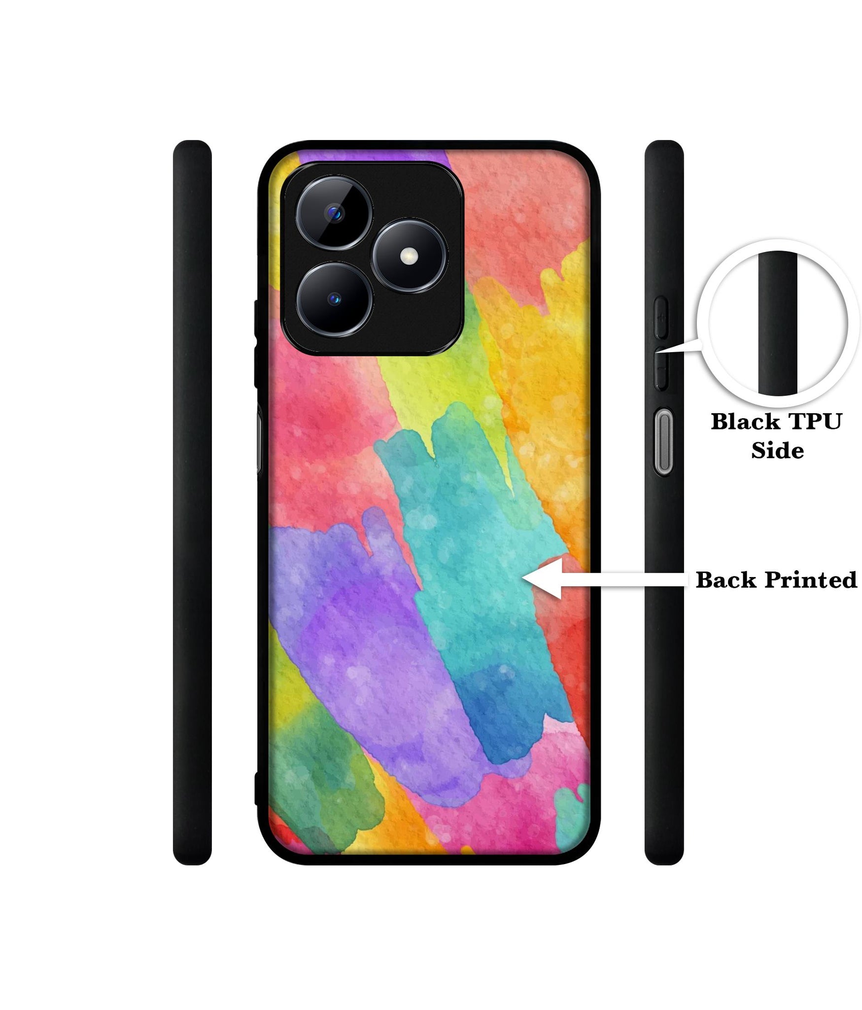 Water Paint Colorful Abstract Designer 2D Printed Back Case Cover for Realme C53 4G / C51 4G / Narzo N53 4G