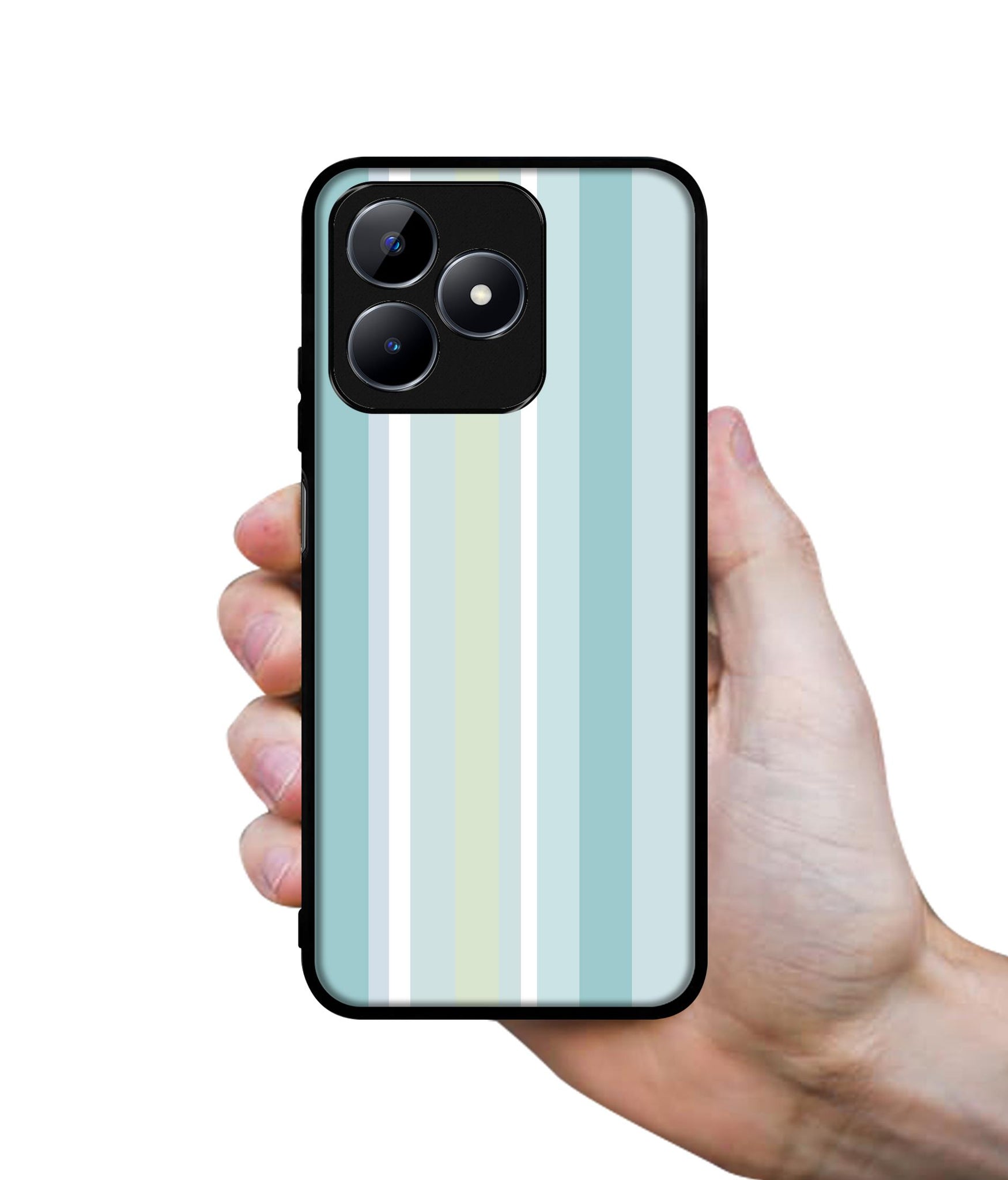 Light Green Stripes Designer 2D Printed Back Case Cover for Realme C53 4G / C51 4G / Narzo N53 4G