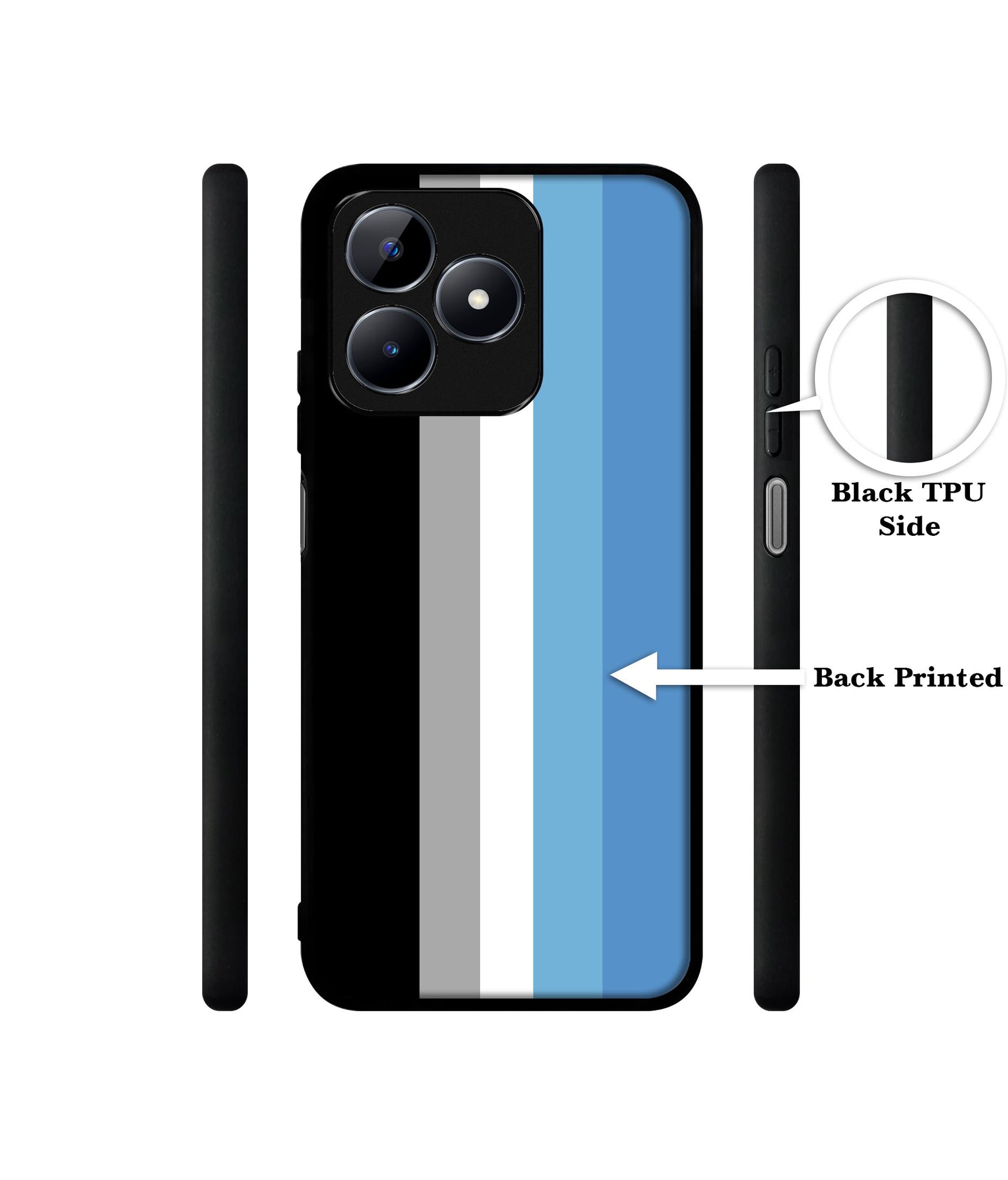 White and Blue Lines Designer 2D Printed Back Case Cover for Realme C53 4G / C51 4G / Narzo N53 4G