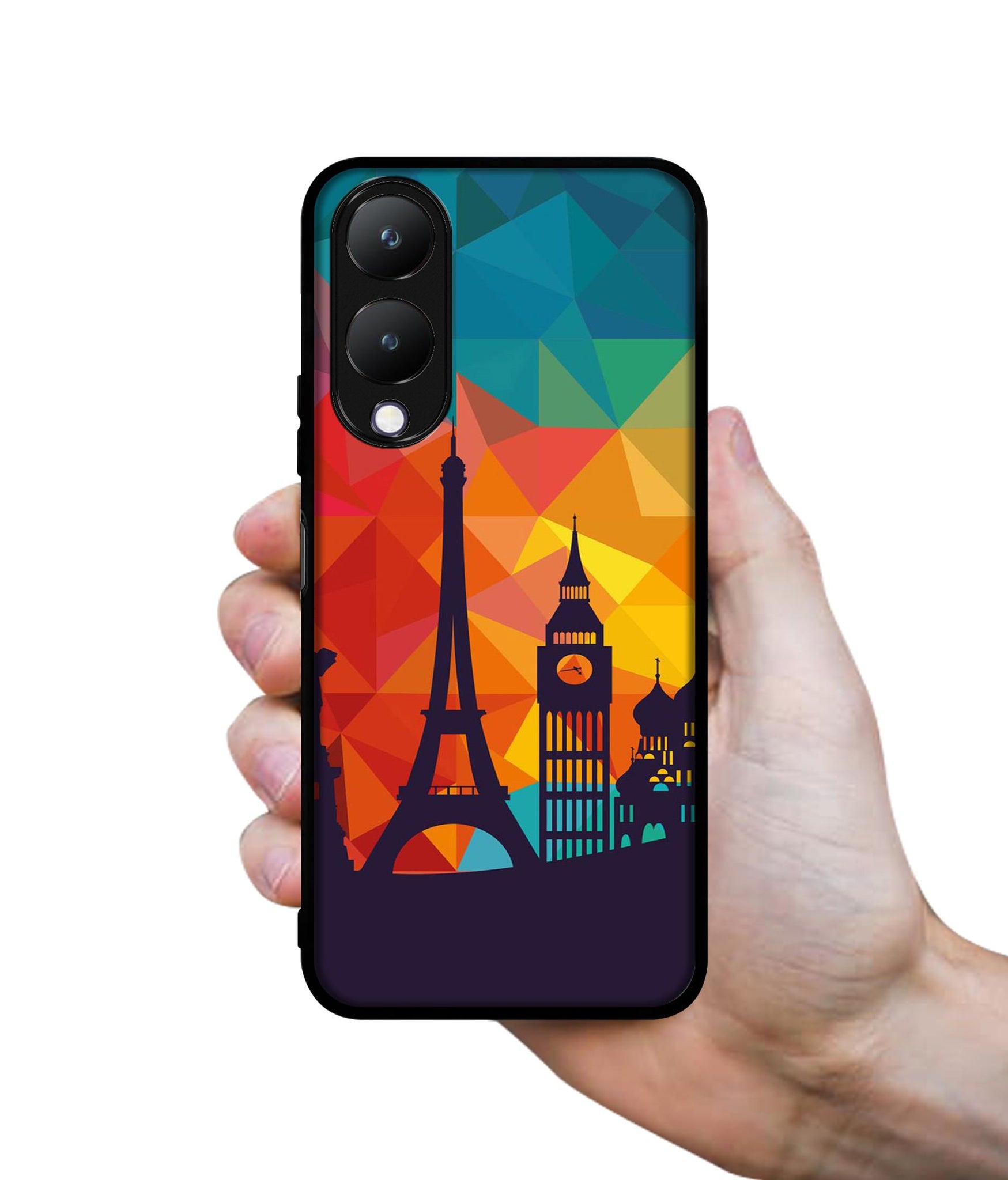 Colored Paris Designer 2D Printed Back Case Cover for Vivo Y17s 4G / Y28 5G