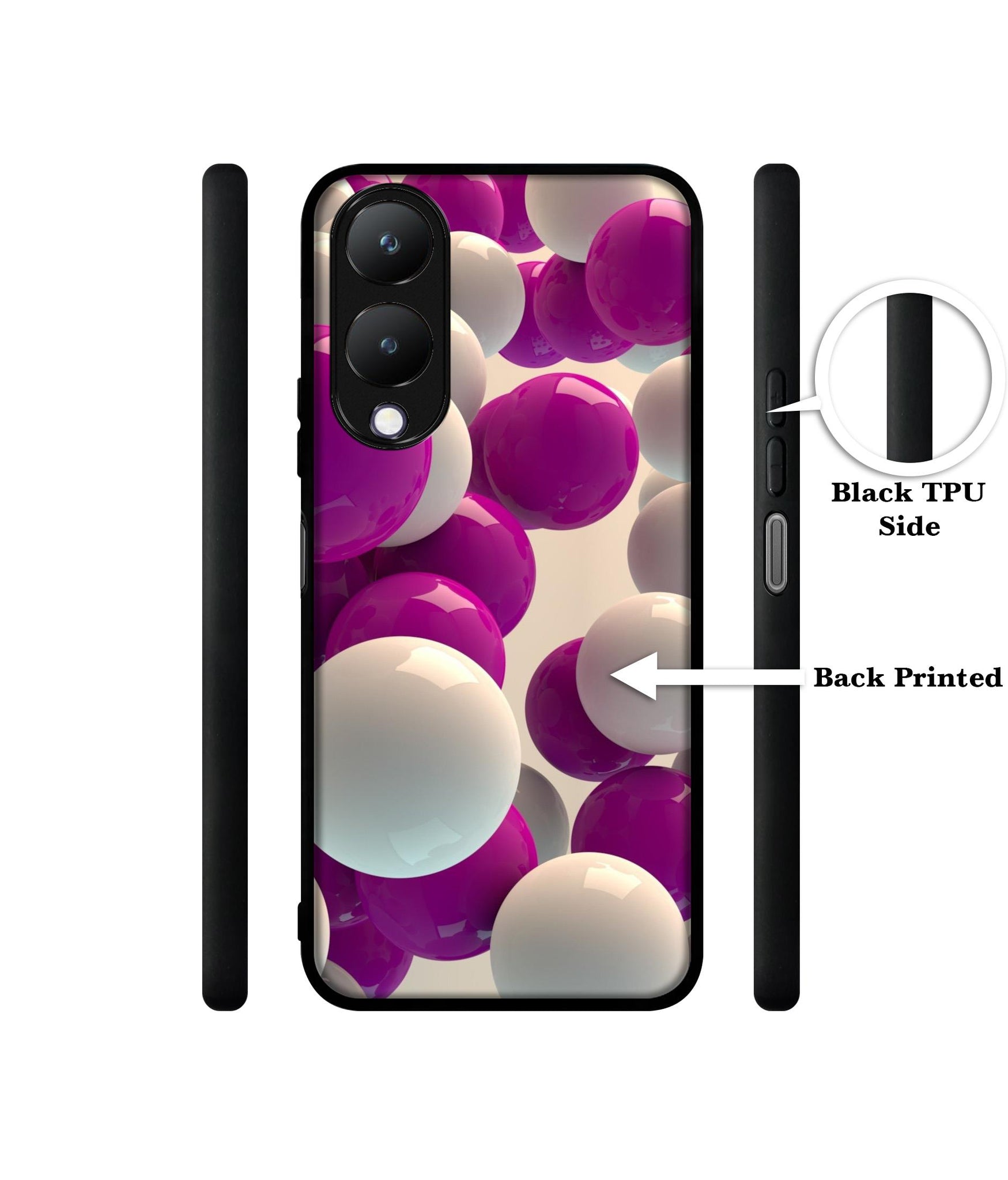 3D Balloons Designer 2D Printed Back Case Cover for Vivo Y17s 4G / Y28 5G