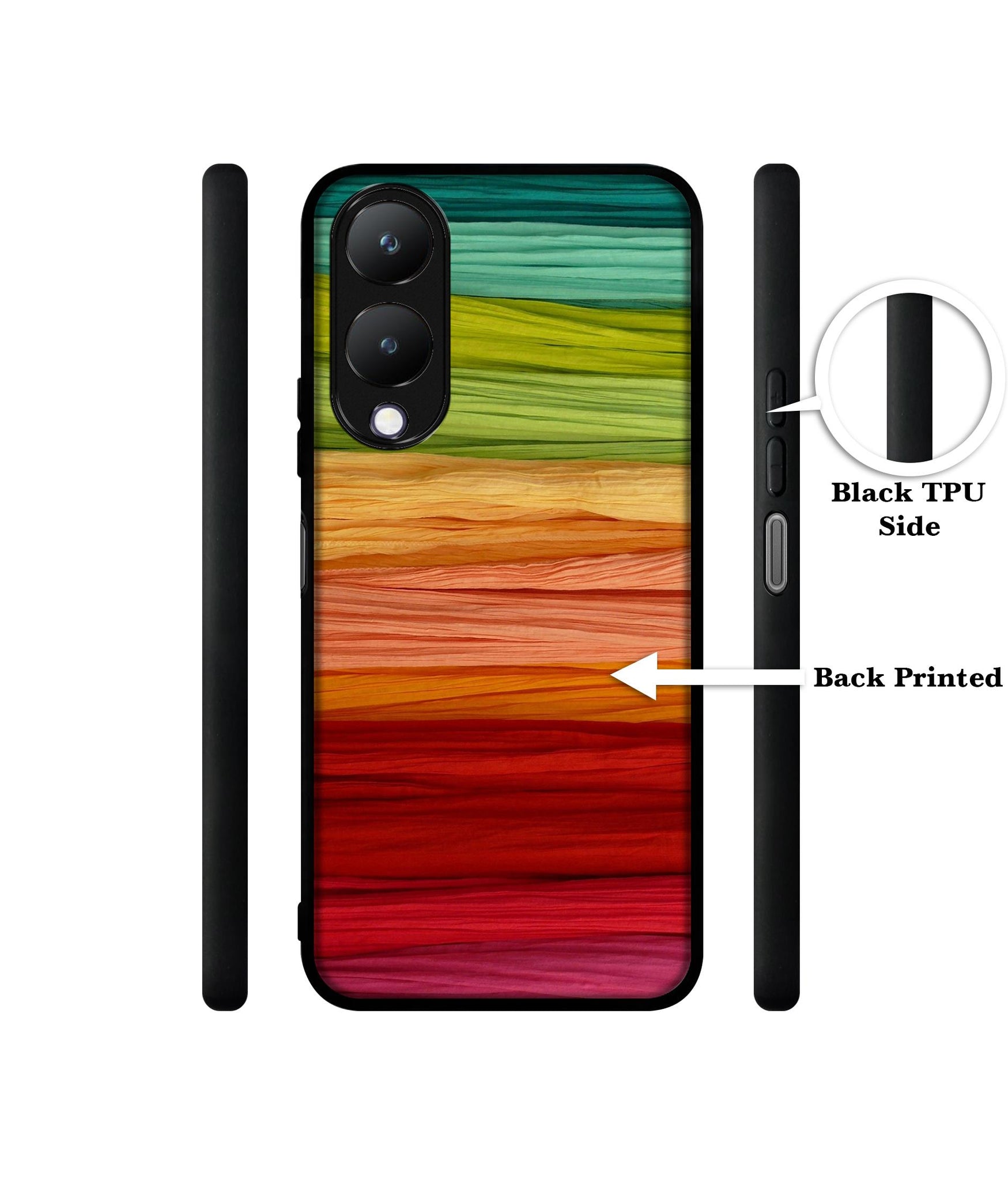 Colorful Thread Designer 2D Printed Back Case Cover for Vivo Y17s 4G / Y28 5G
