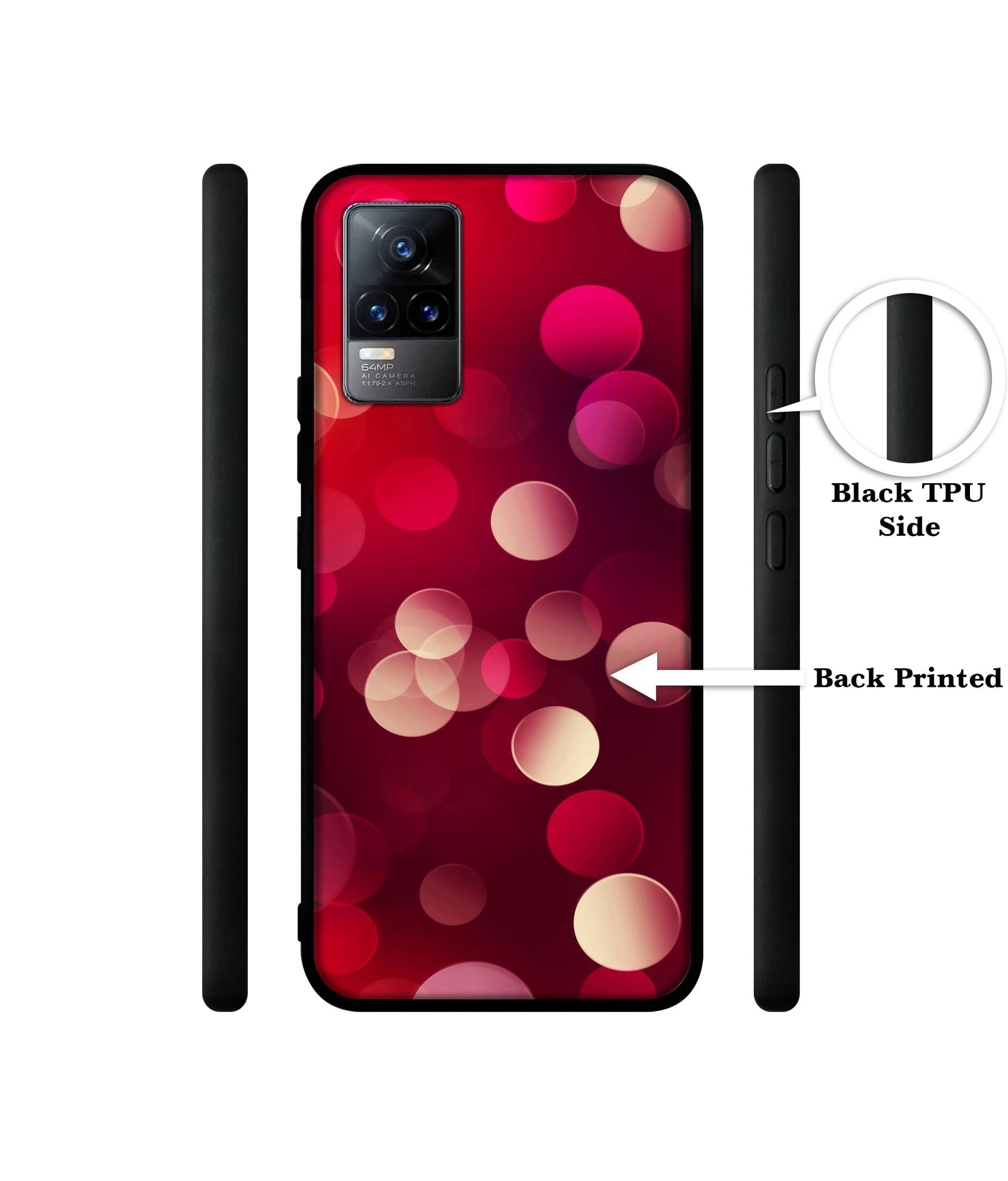 3D Circles Designer 2D Printed Back Case Cover for Vivo Y73 4G / V21e 4G