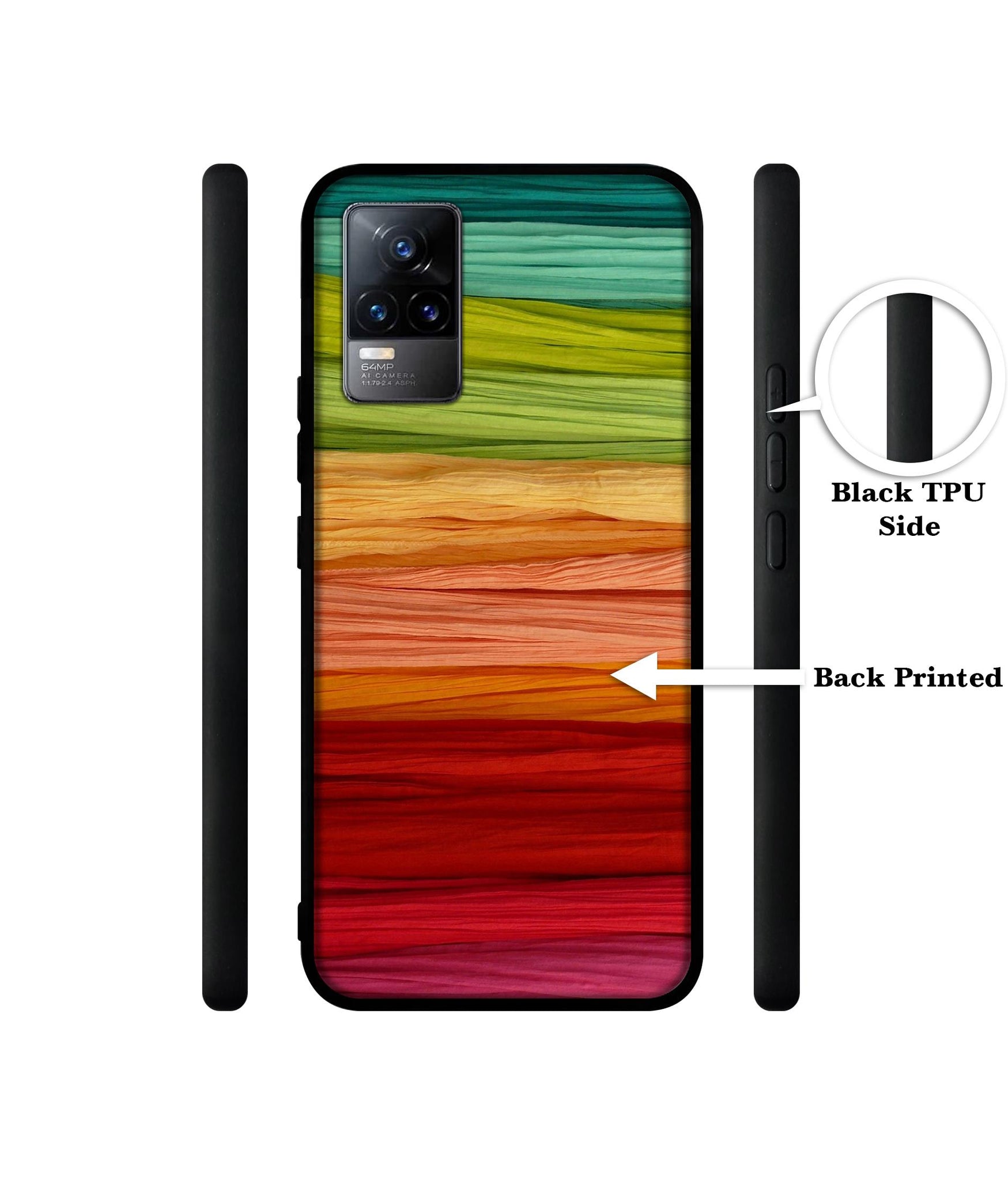 Colorful Thread Designer 2D Printed Back Case Cover for Vivo Y73 4G / V21e 4G
