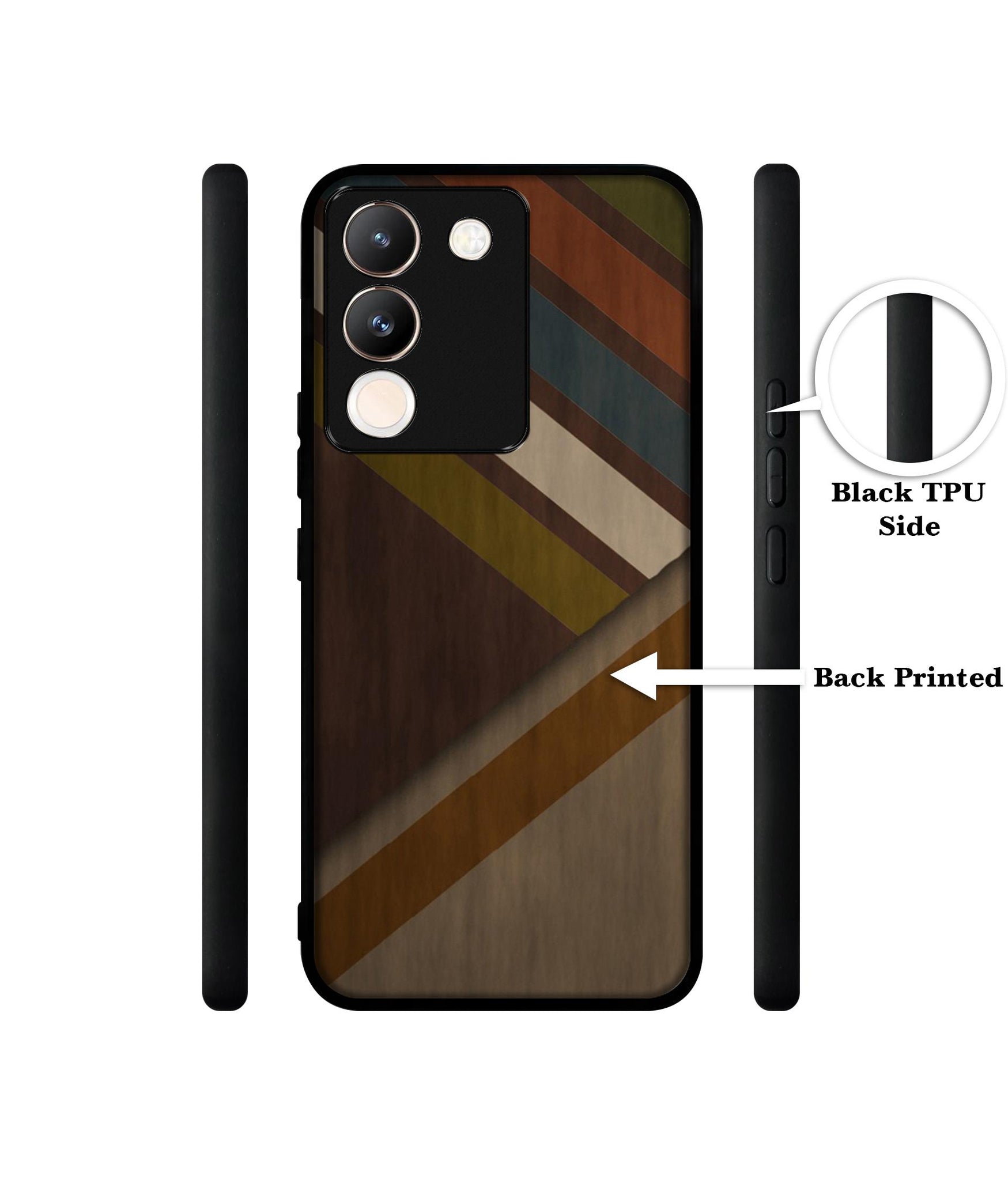 Colorful Wooden Pattern Designer 2D Printed Back Case Cover for Vivo Y200 5G
