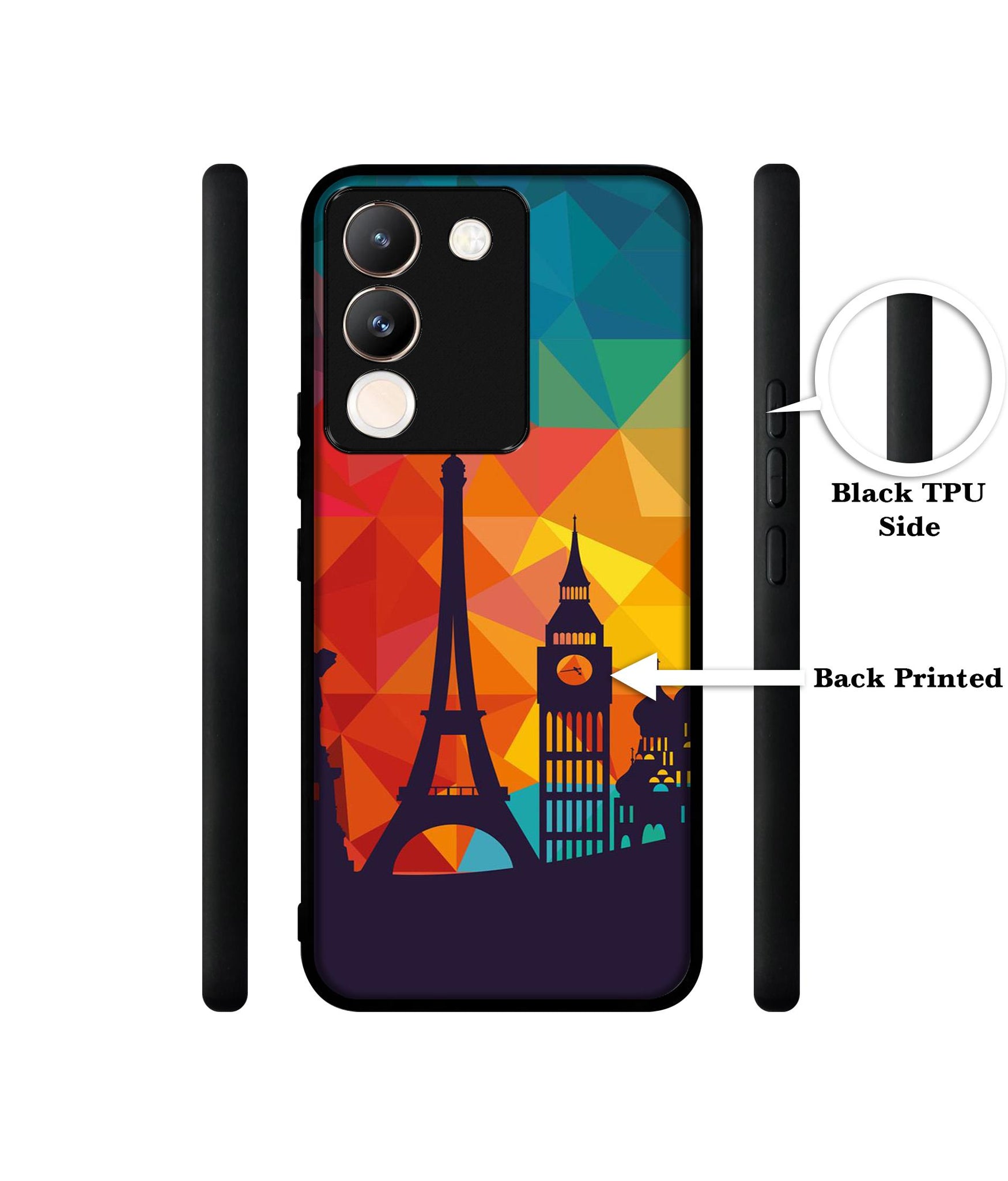 Colored Paris Designer 2D Printed Back Case Cover for Vivo Y200 5G