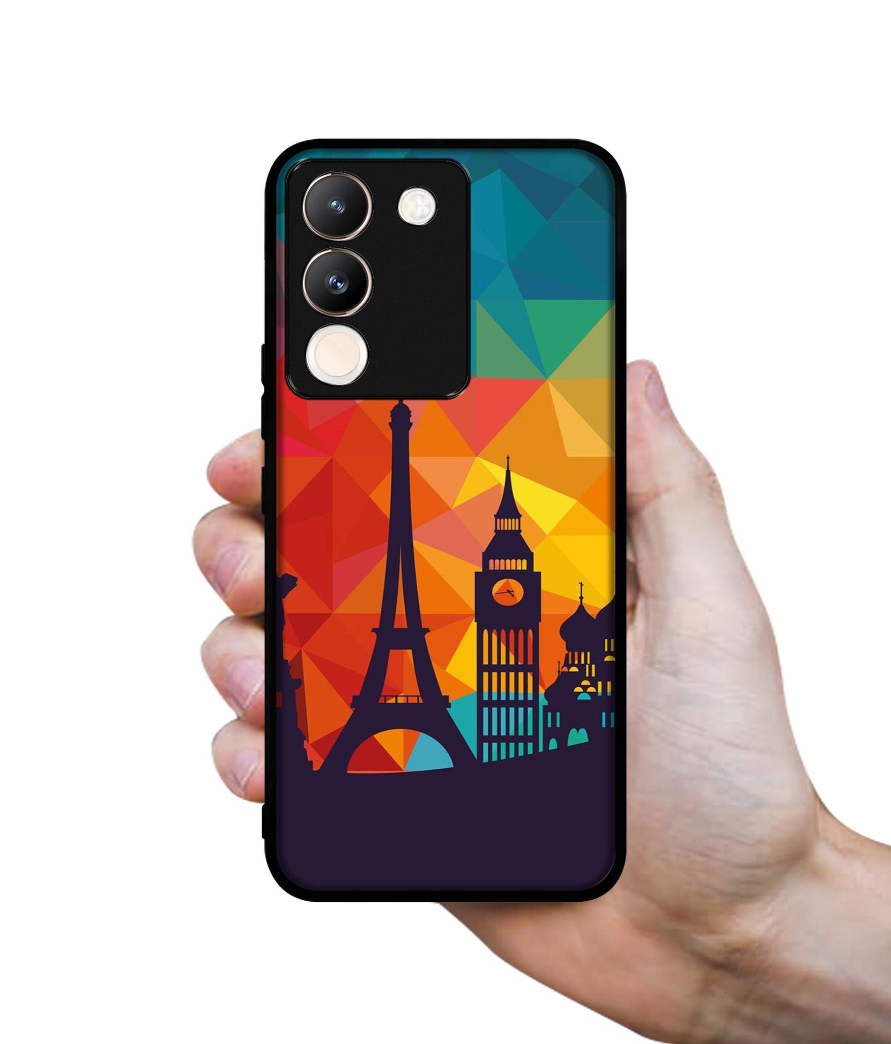 Colored Paris Designer 2D Printed Back Case Cover for Vivo Y200 5G