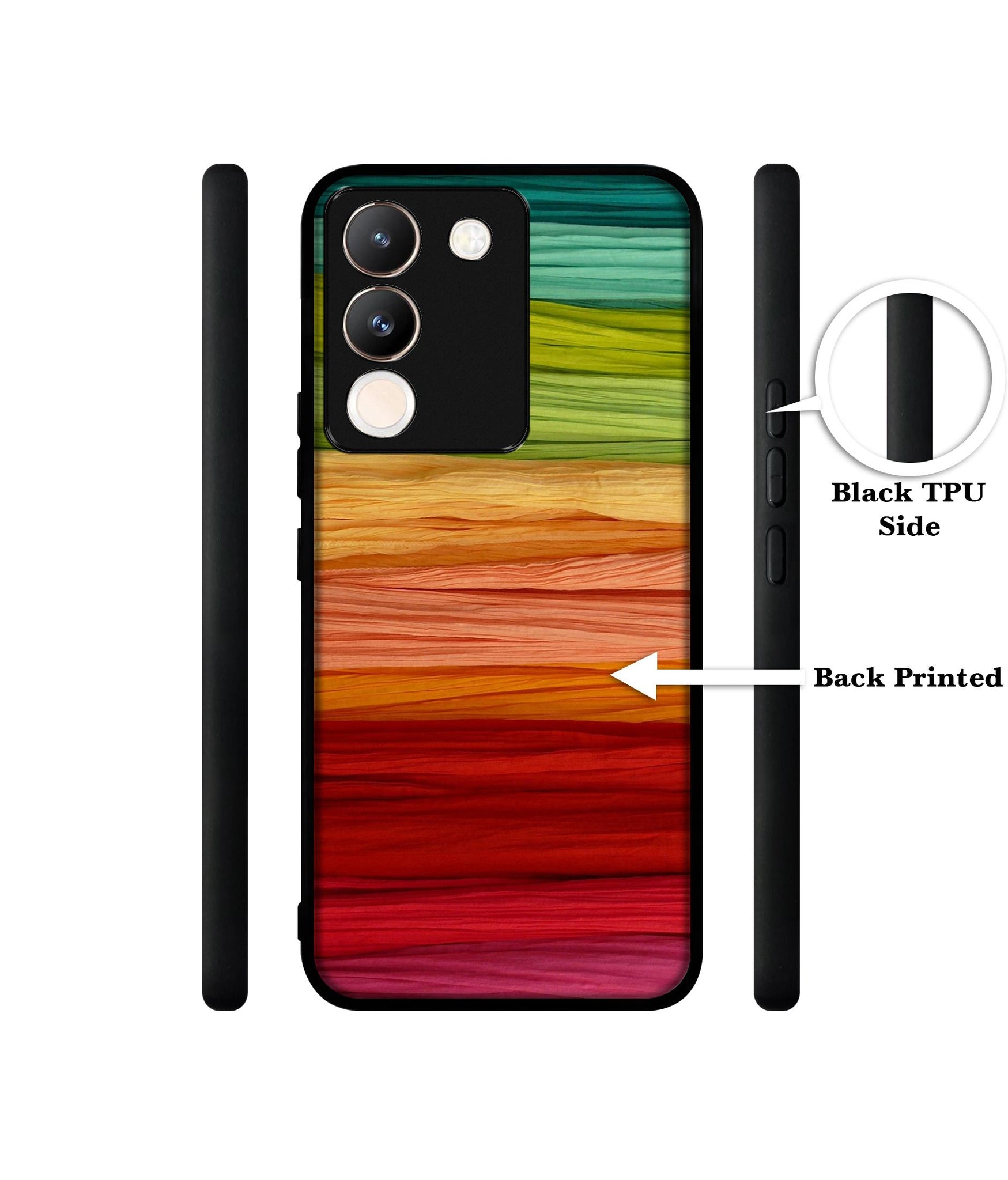 Colorful Thread Designer 2D Printed Back Case Cover for Vivo Y200 5G