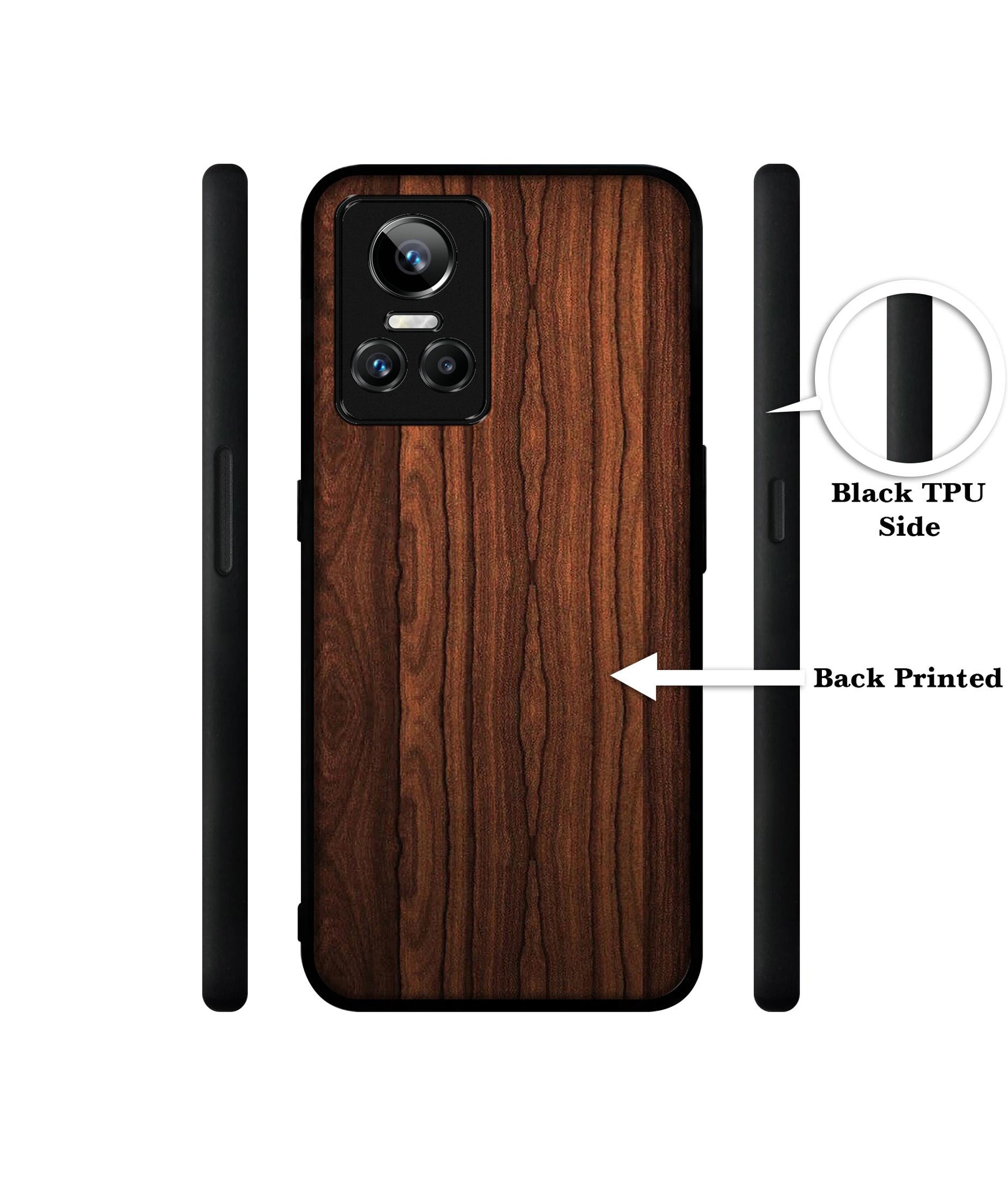 Brown Wooden Texture Designer 2D Printed Back Case Cover for Realme GT Neo 3 5G