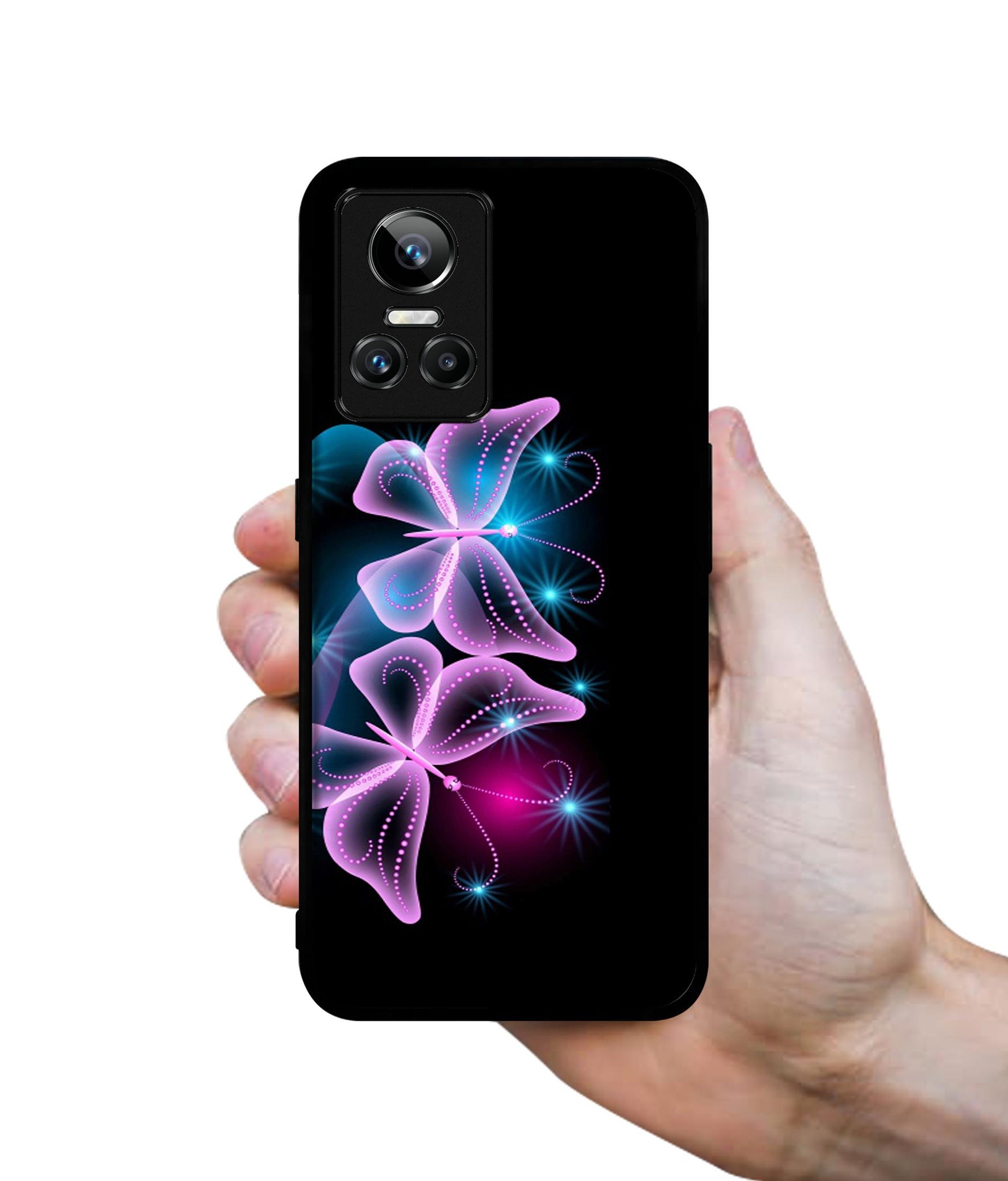 Butterflies Neon Light Designer 2D Printed Back Case Cover for Realme GT Neo 3 5G