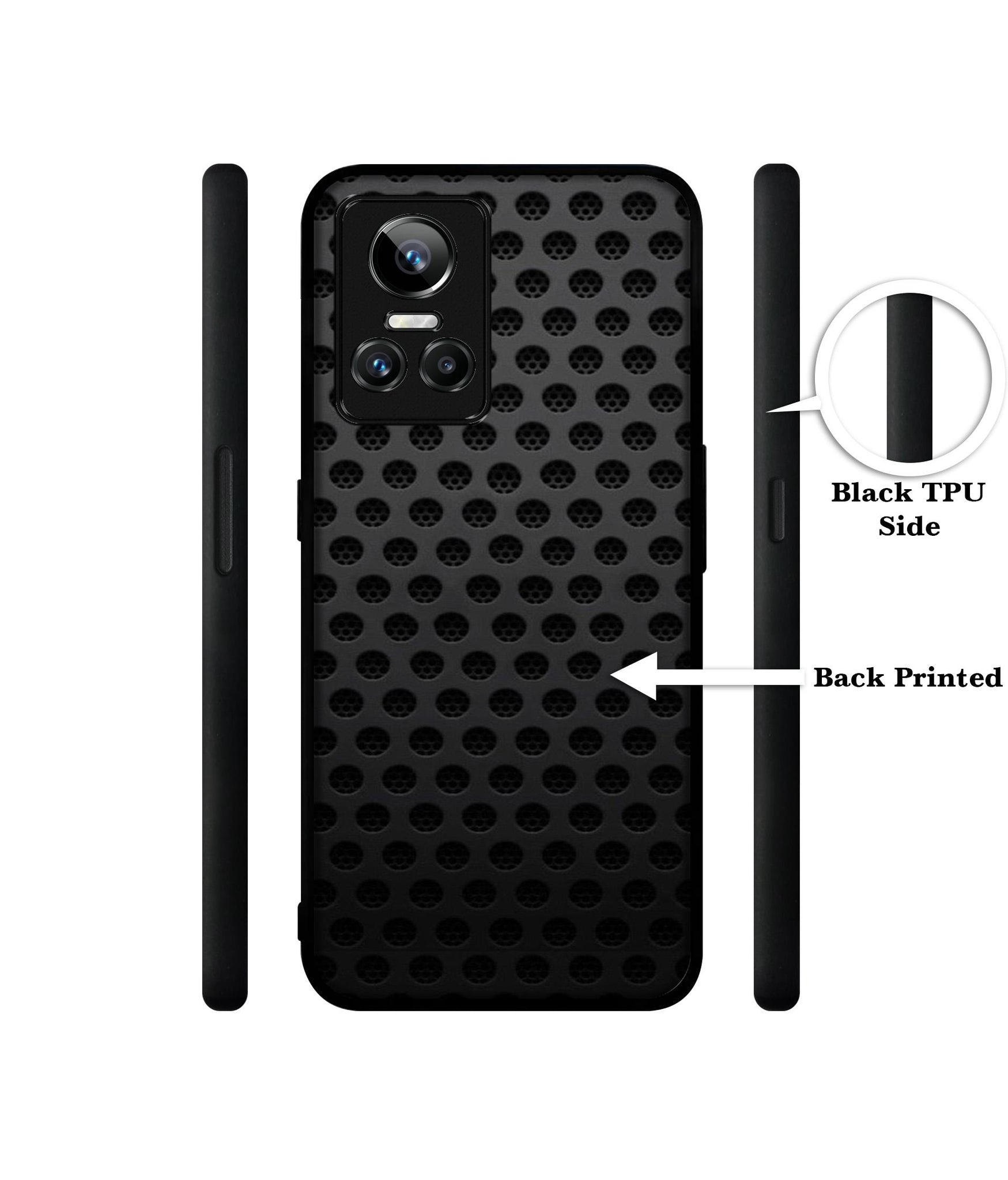 Black Circle Designer 2D Printed Back Case Cover for Realme GT Neo 3 5G