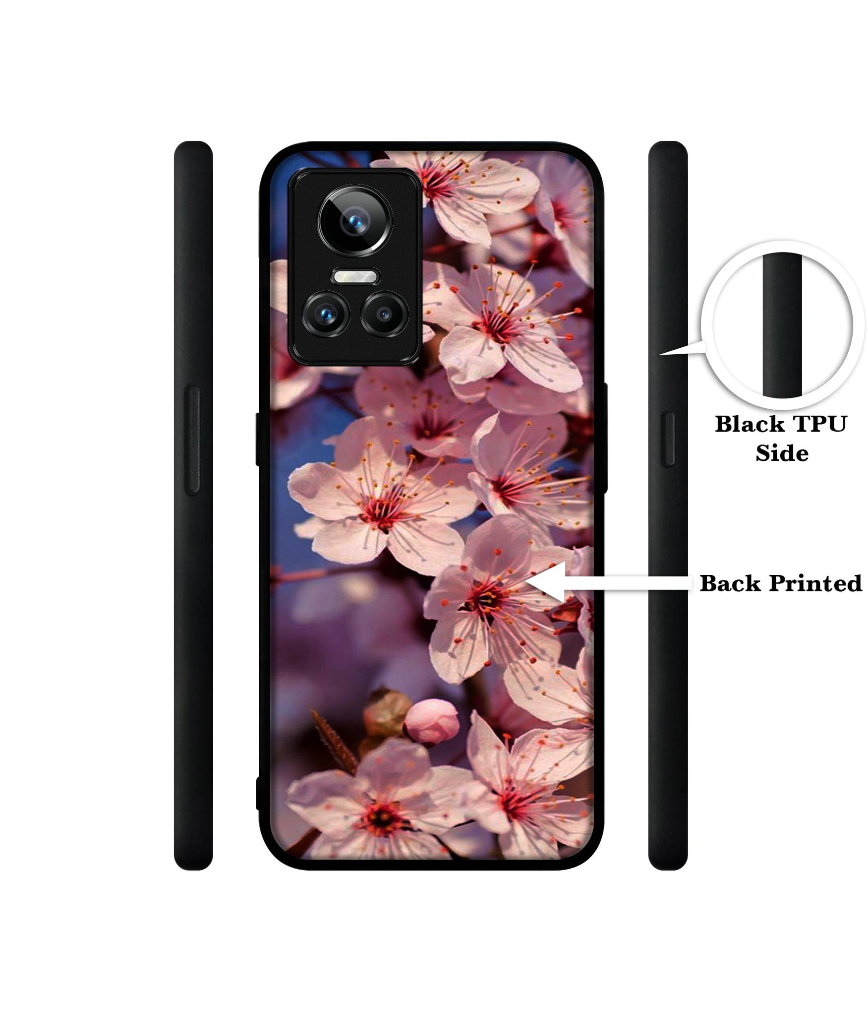 Pink Flowers Pattern Designer 2D Printed Back Case Cover for Realme GT Neo 3 5G