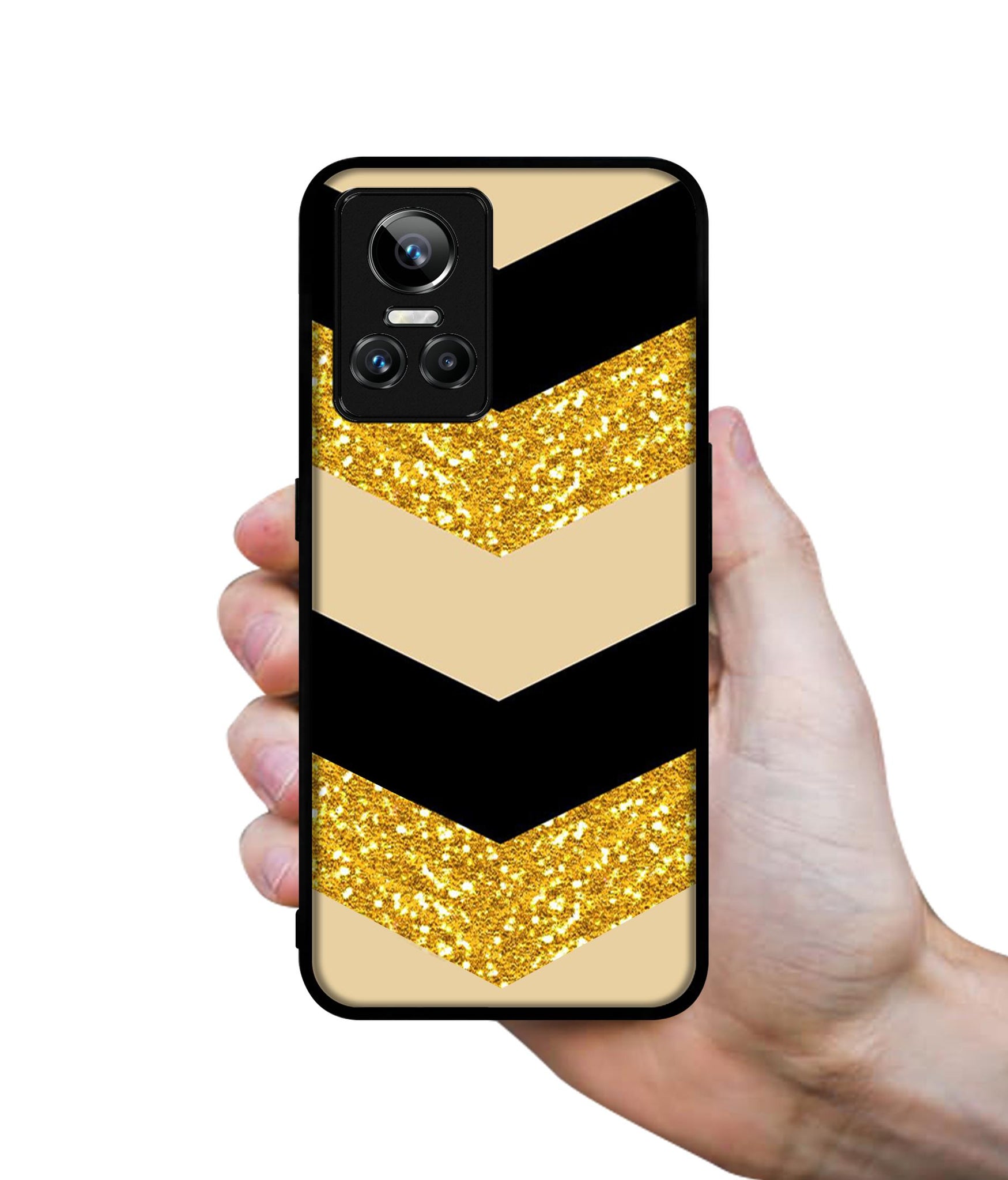 Black & Gold Designer 2D Printed Back Case Cover for Realme GT Neo 3 5G