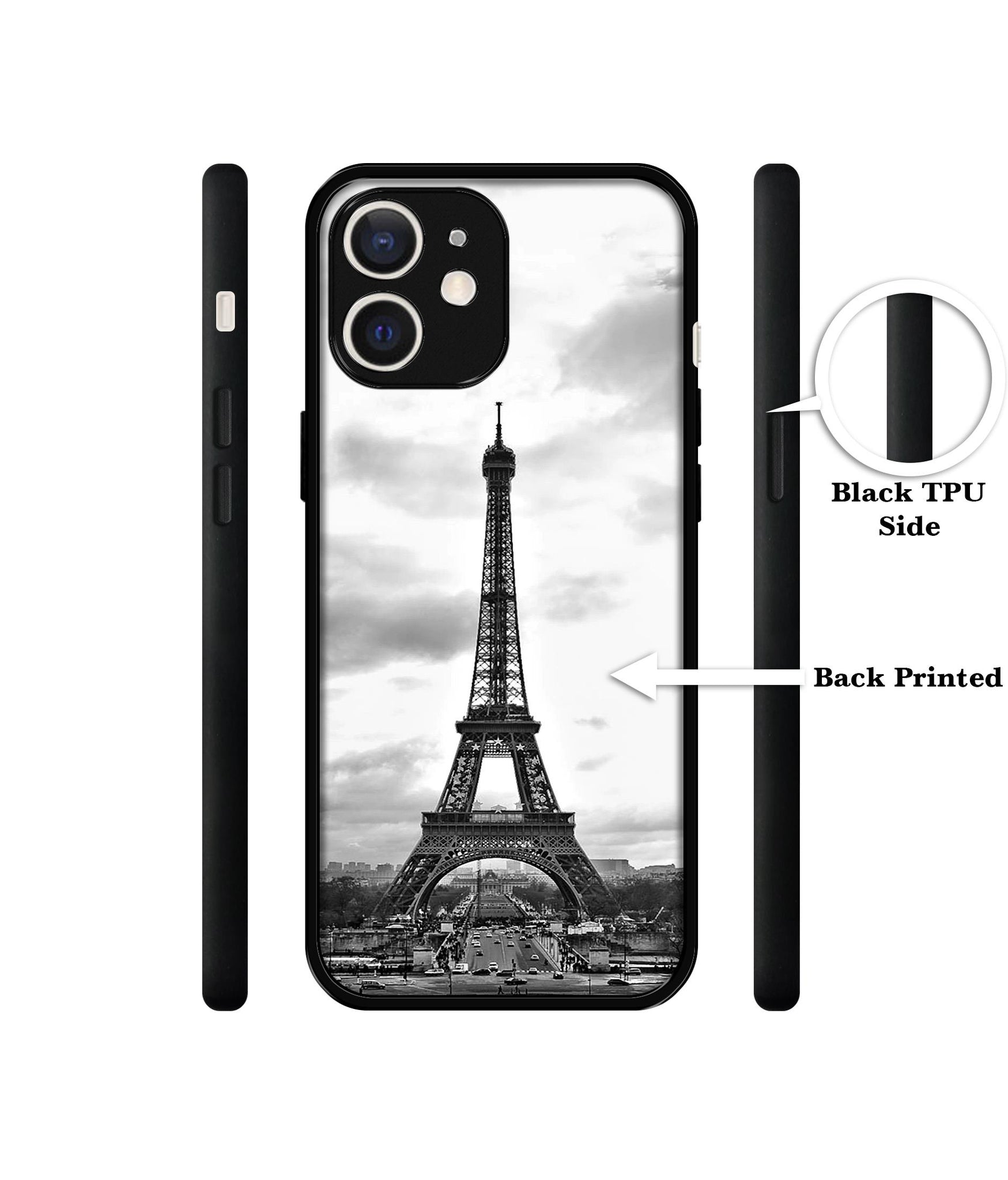 Eiffel Tower Design Designer 2D Printed Back Case Cover for Apple iPhone 12 Mini